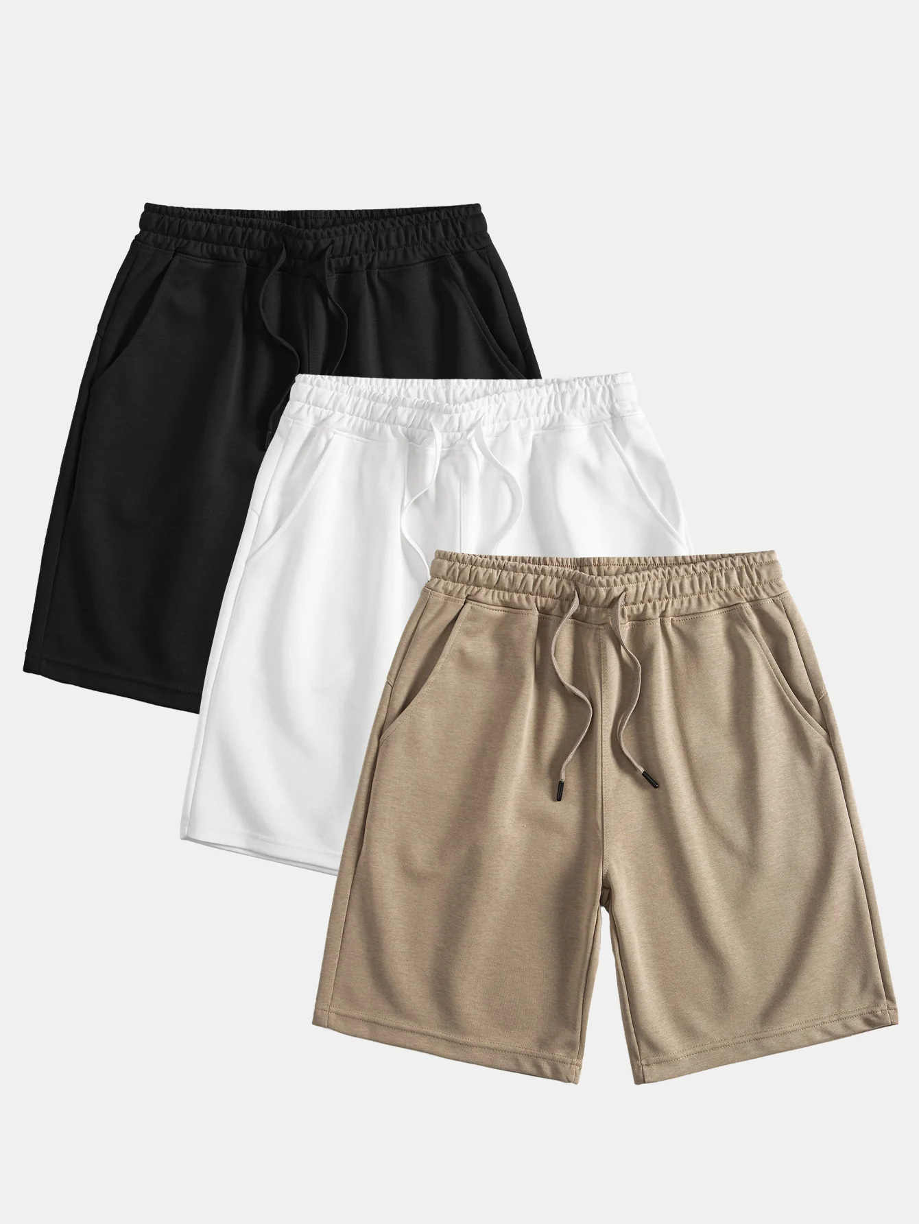 3 Stück Mid-Length Drawstring-Shorts