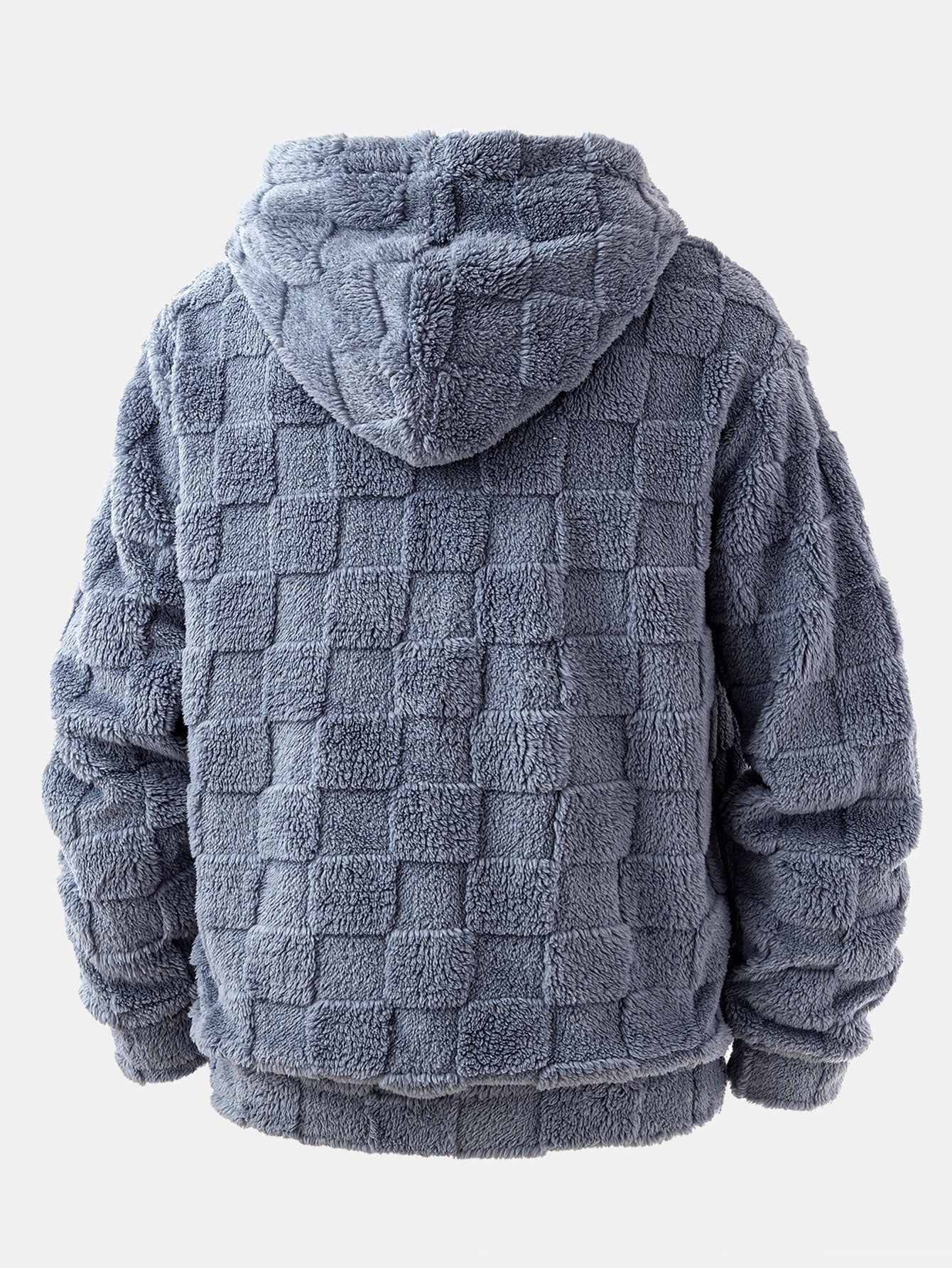 3 Pieces Relax Fit Checkerboard Teddy Hoodie - Image 3