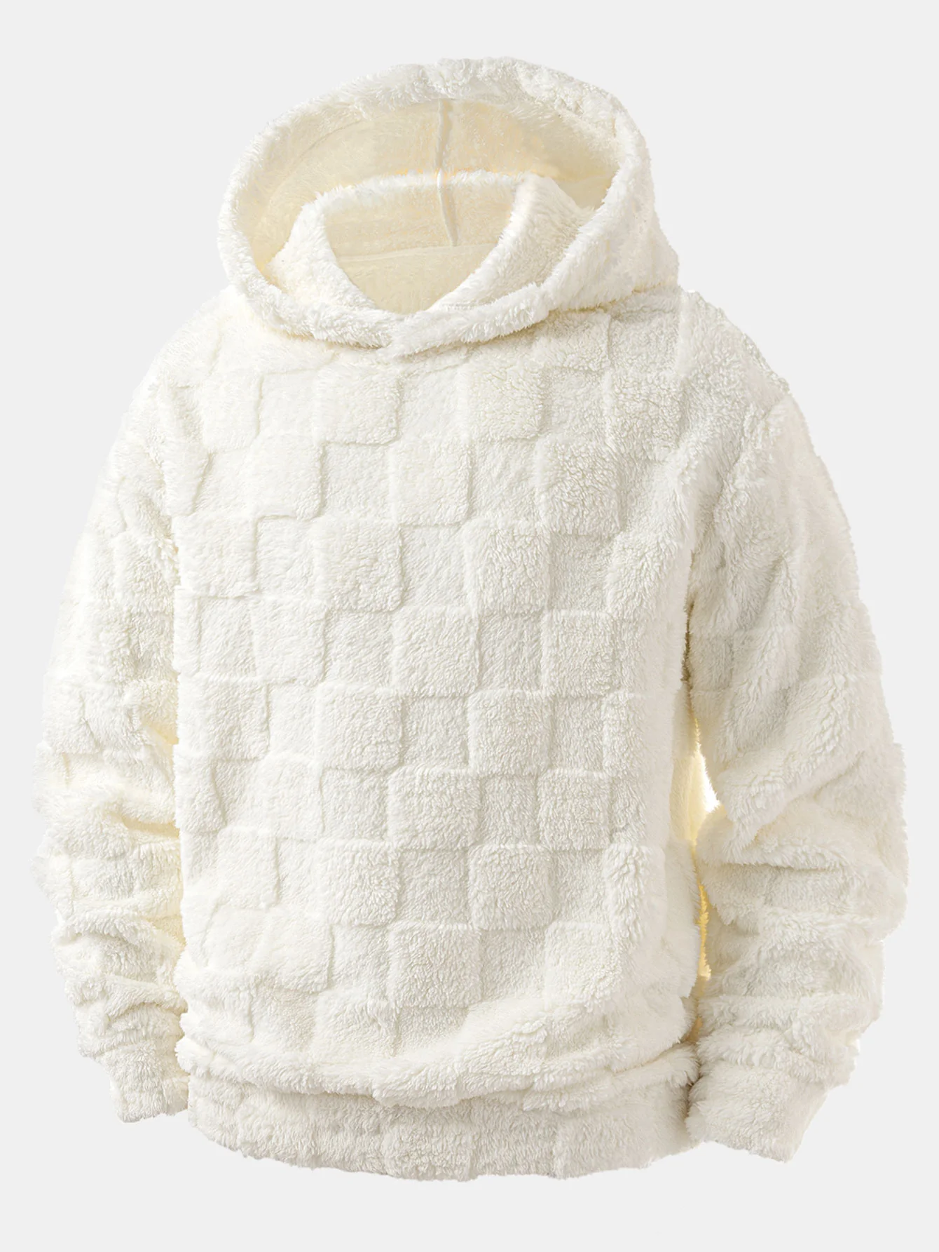 3 Pieces Relax Fit Checkerboard Teddy Hoodie - Image 4