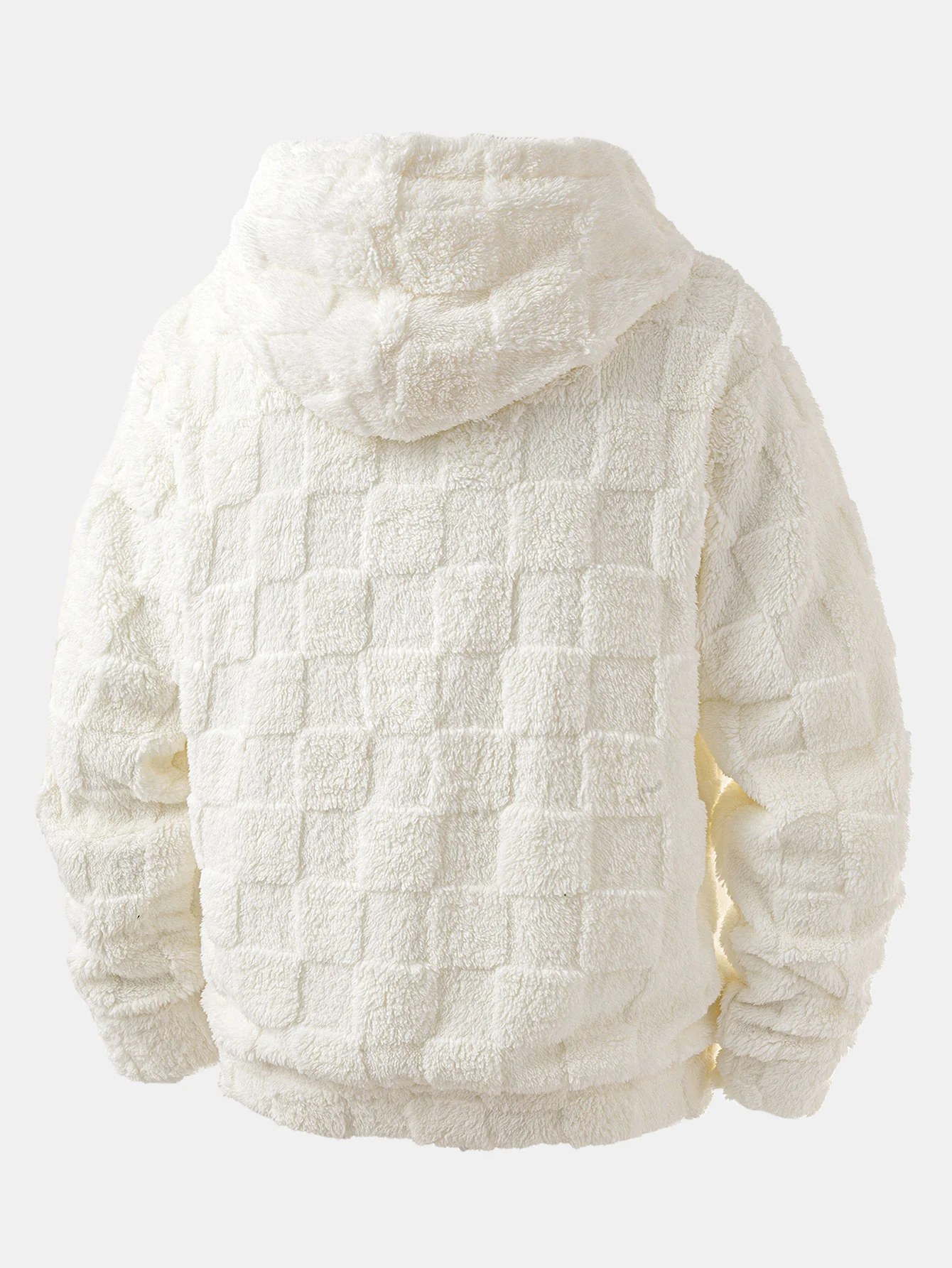 3 Pieces Relax Fit Checkerboard Teddy Hoodie - Image 5