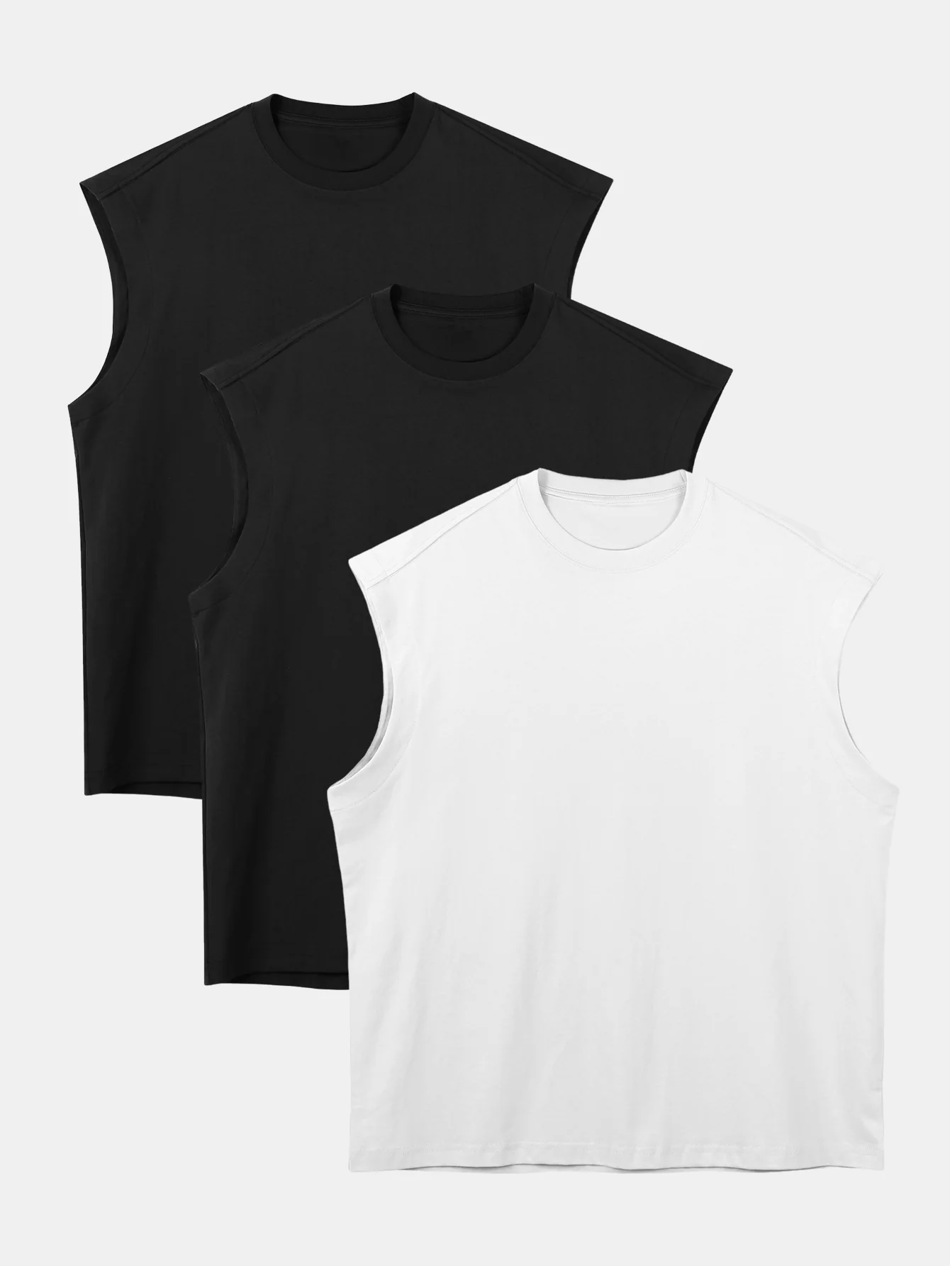 3 Stück Relaxed Fit Baumwolle Drop-Shoulder Ärmellose T-Shirts - Image 7