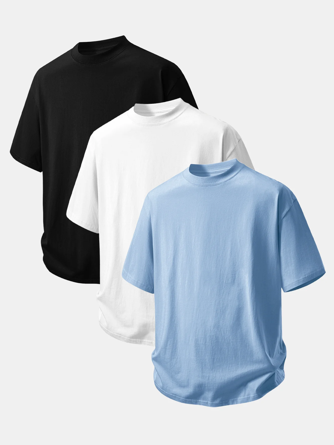 3 Pieces Relax Fit Cotton T-Shirt - Image 4