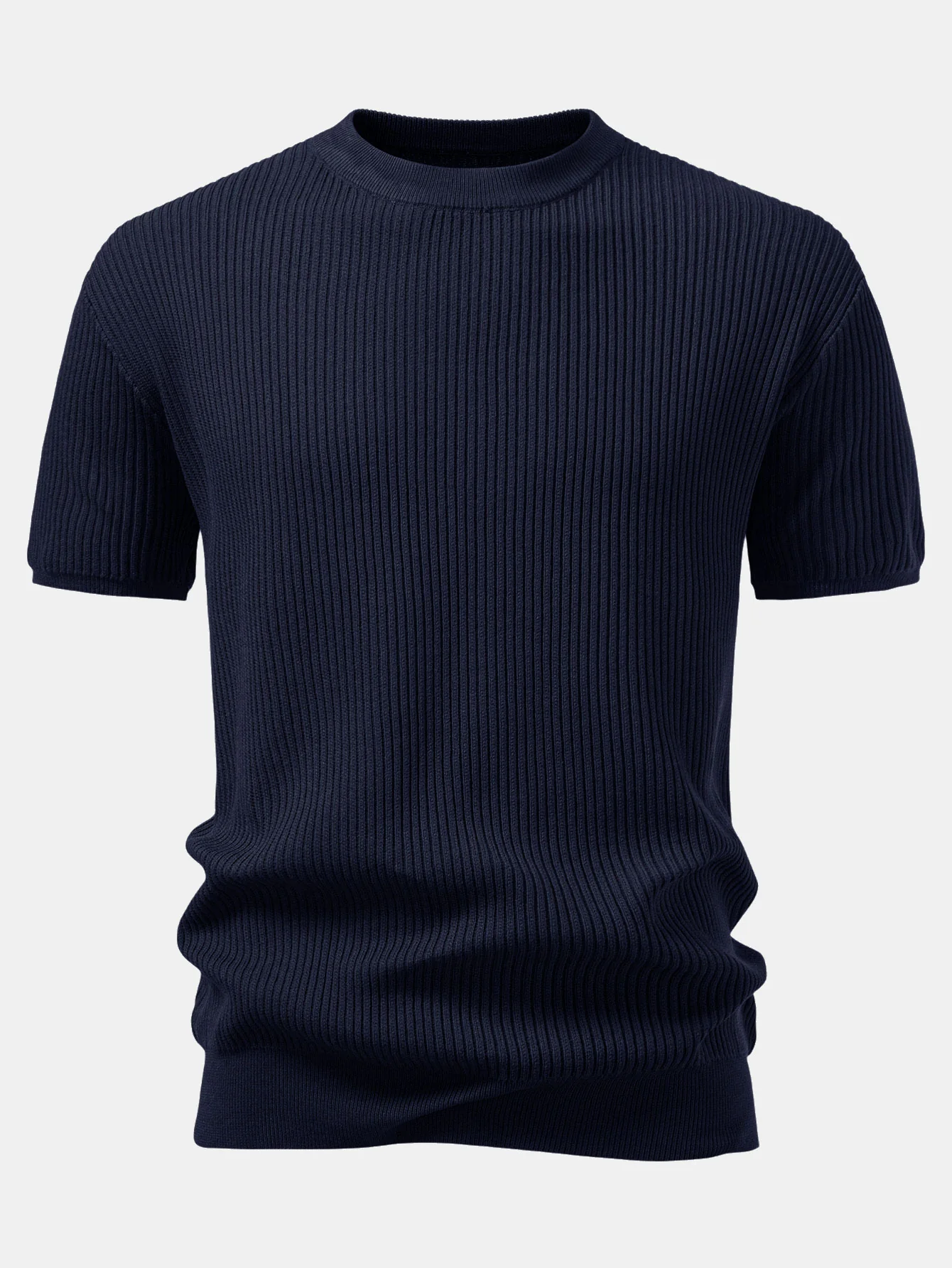 3 Pieces Ribbed Crew Neck Knit T-Shirt - Image 13