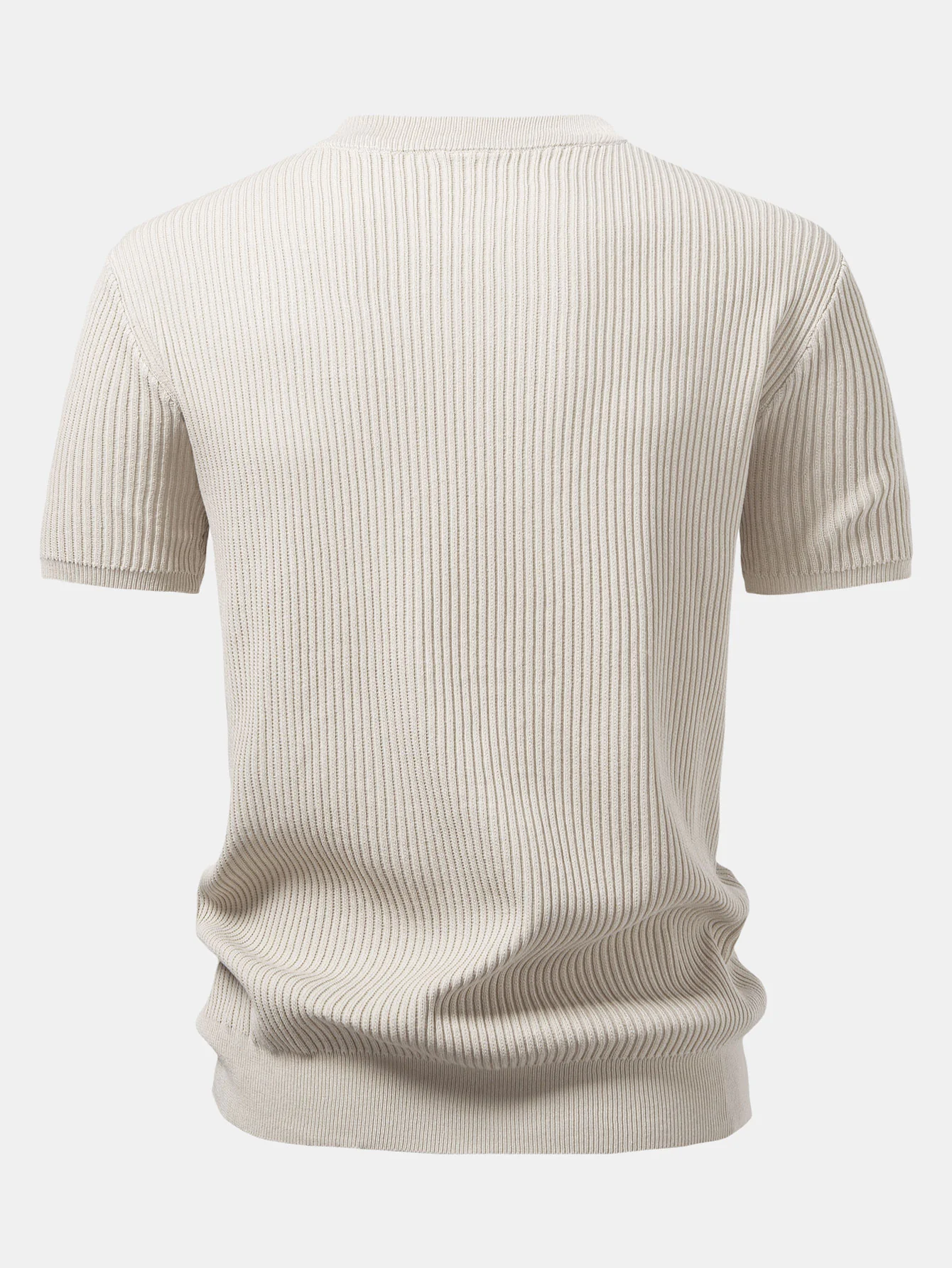 3 Pieces Ribbed Crew Neck Knit T-Shirt - Image 9