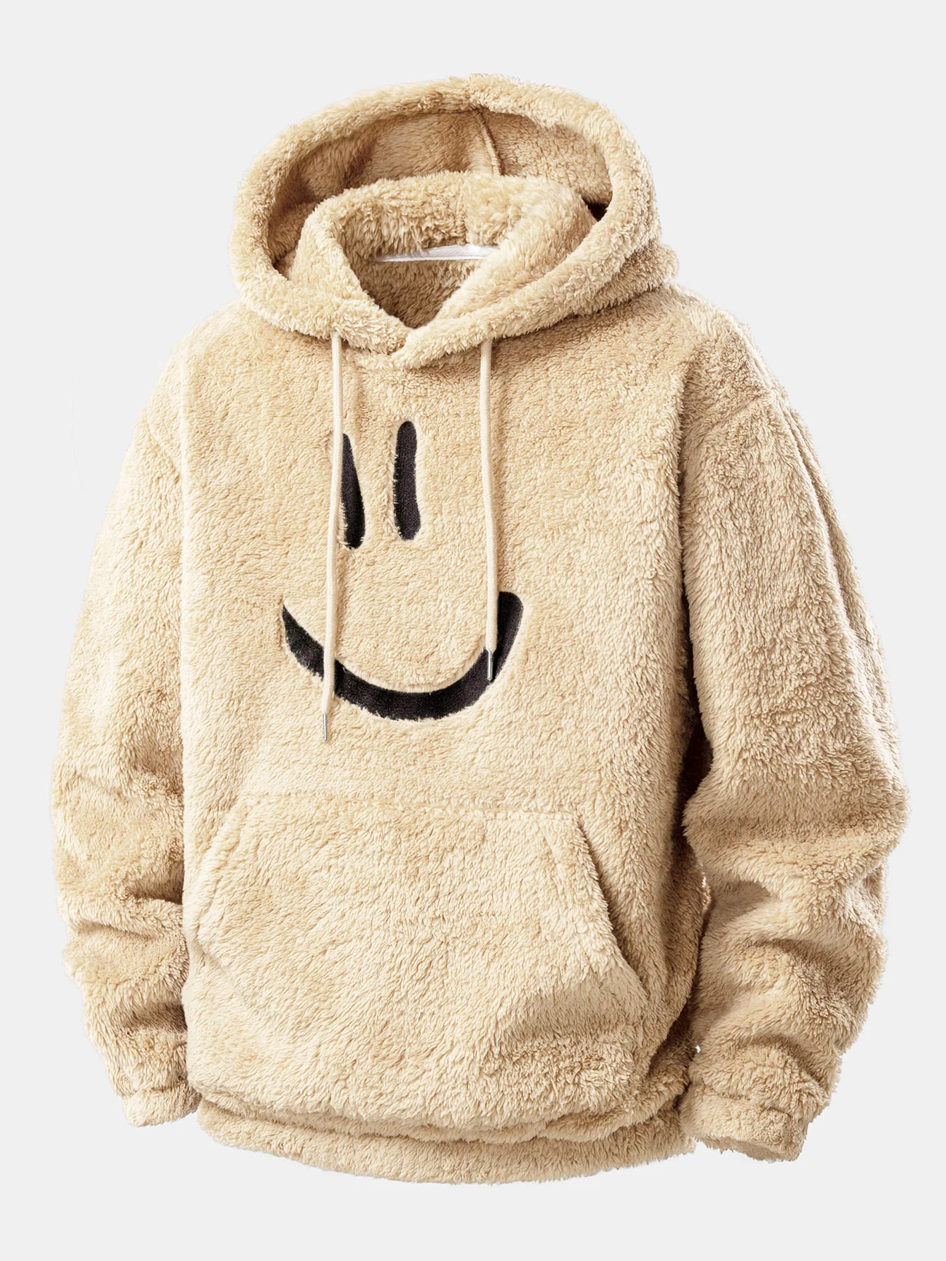 3 Pieces Smiley Face Embroidered Teddy Hoodie - Image 2
