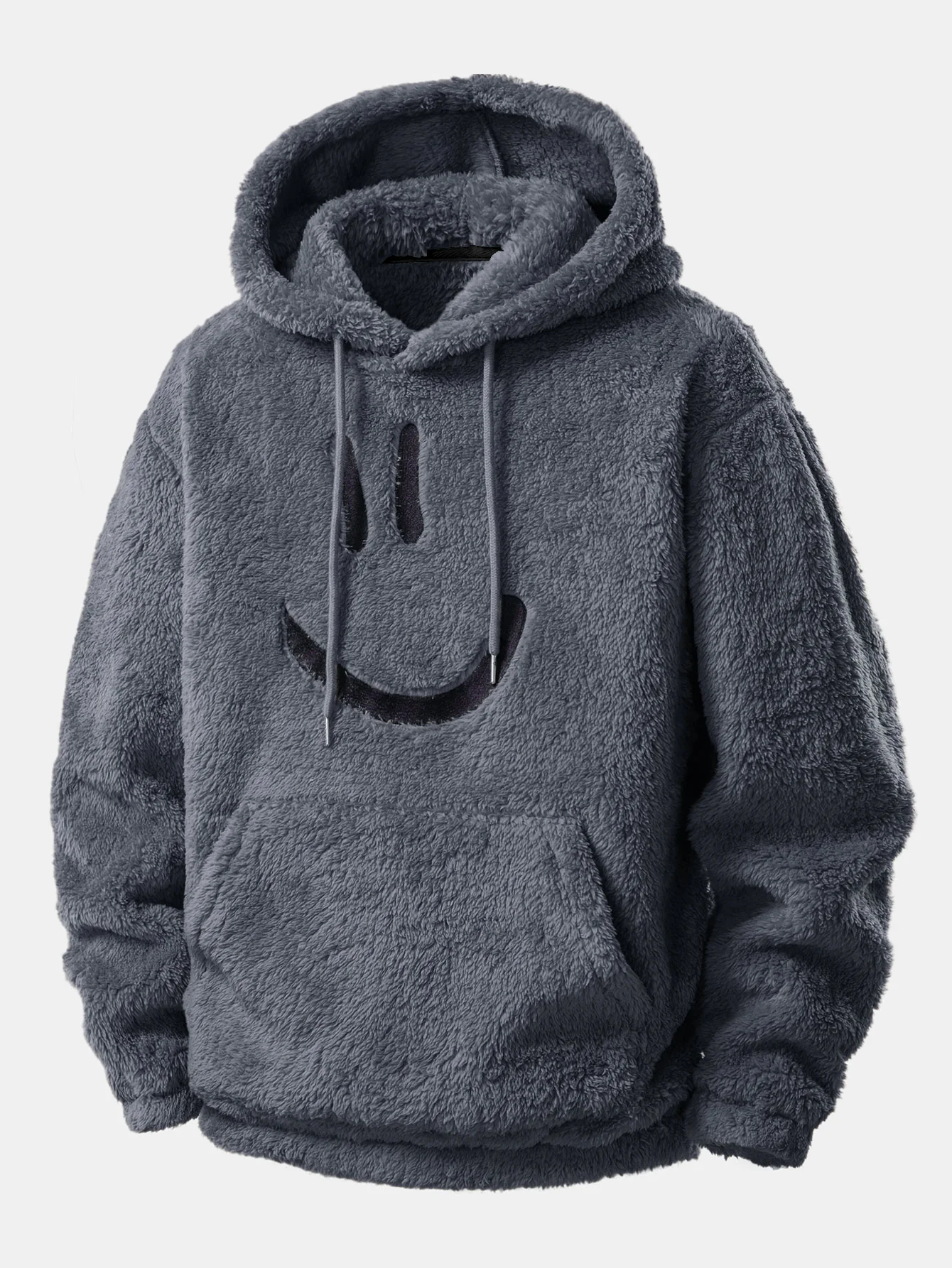 3 Pieces Smiley Face Embroidered Teddy Hoodie - Image 3
