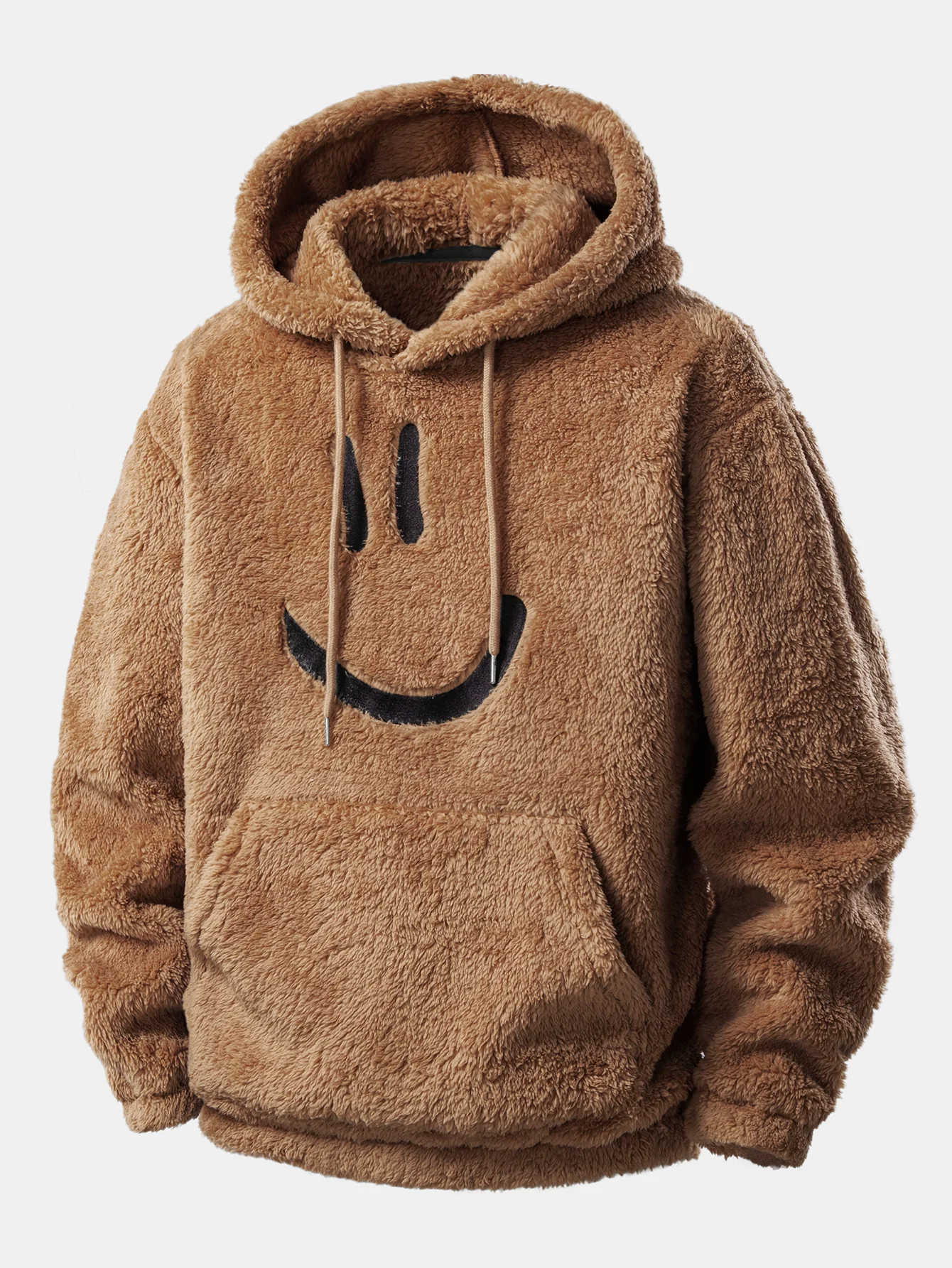 3 Pieces Smiley Face Embroidered Teddy Hoodie - Image 4