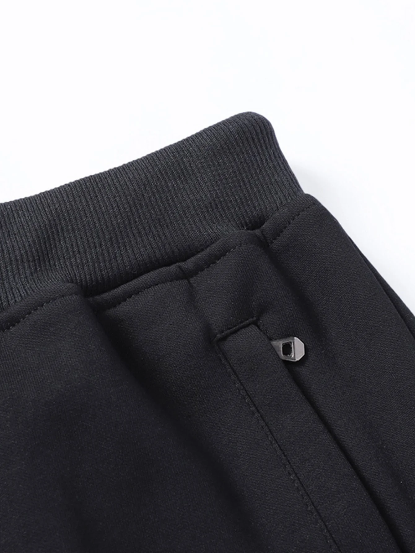 3 Pieces Solid Zipper Pocket Cotton Straight Leg Pants - Image 5