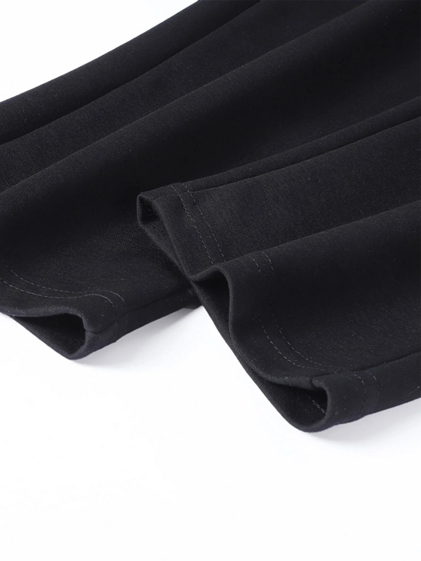 3 Pieces Solid Zipper Pocket Cotton Straight Leg Pants - Image 7