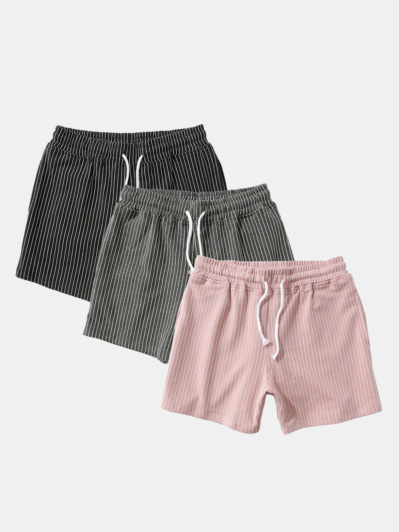 3-teiliges gestreiftes Jersey 3" Shorts - Image 3