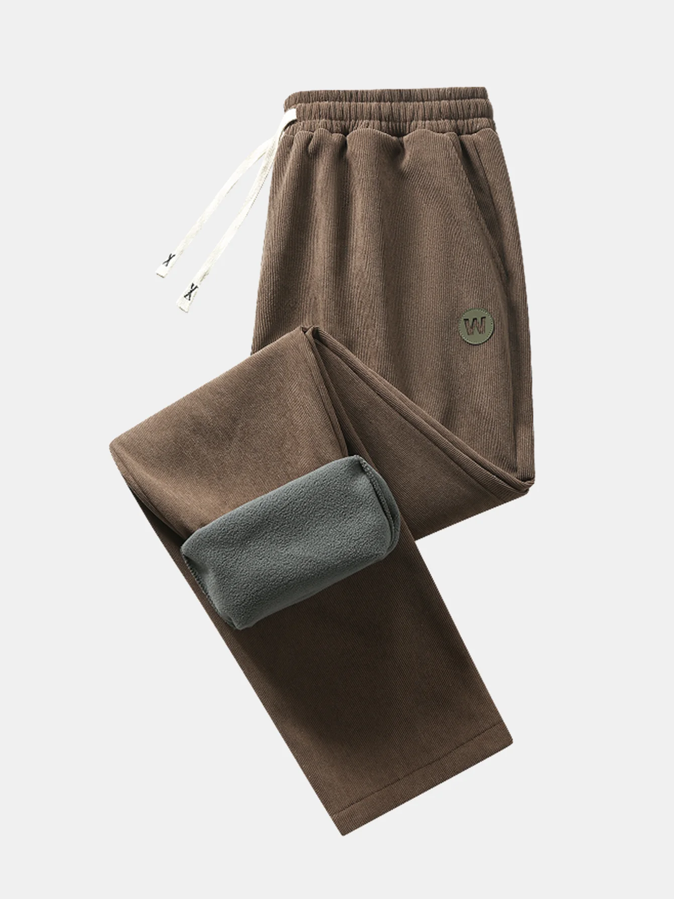 Teddy Fleece Lined Straight Leg Corduroy Pants