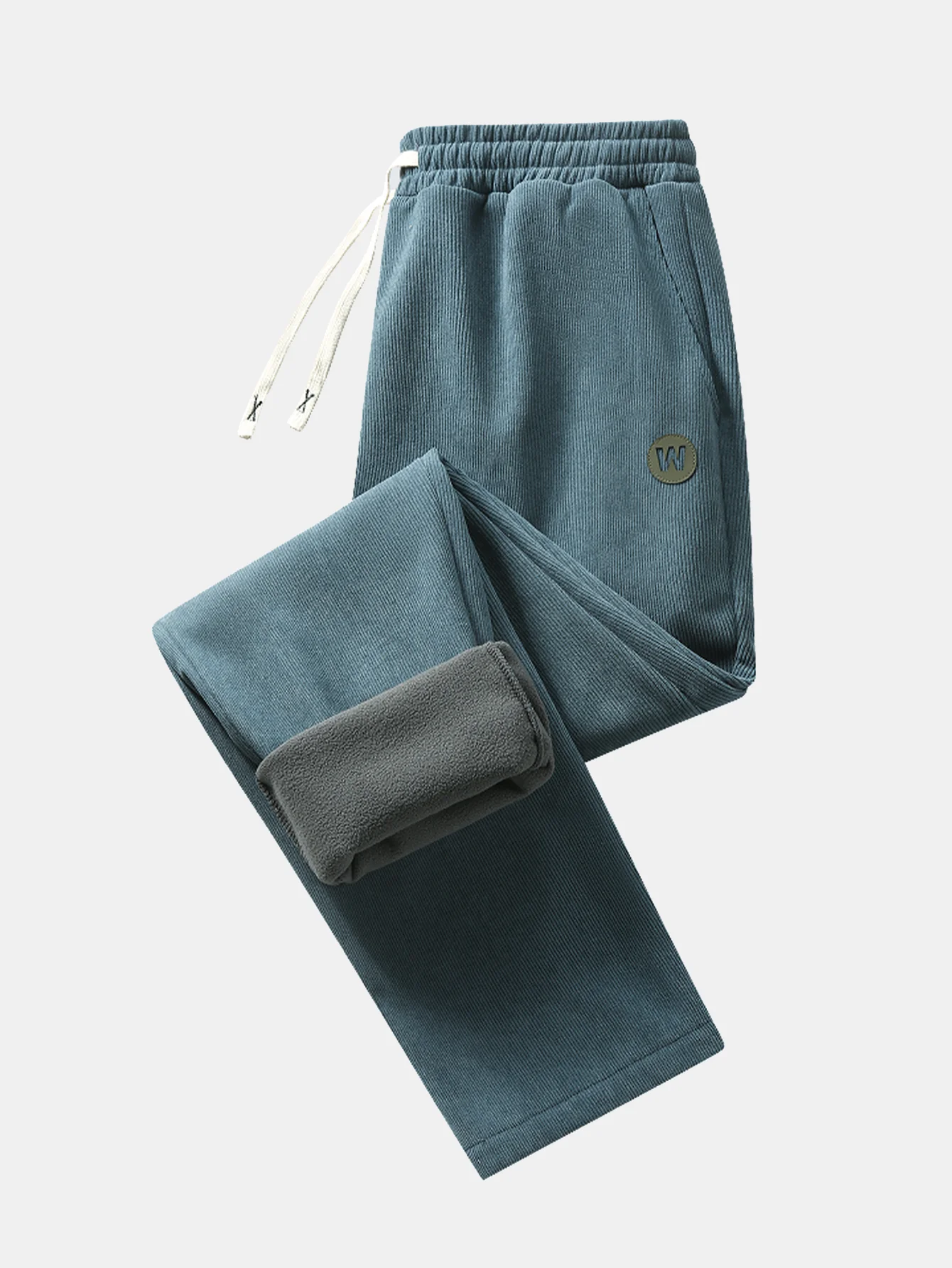 Teddy Fleece Lined Straight Leg Corduroy Pants - Image 9