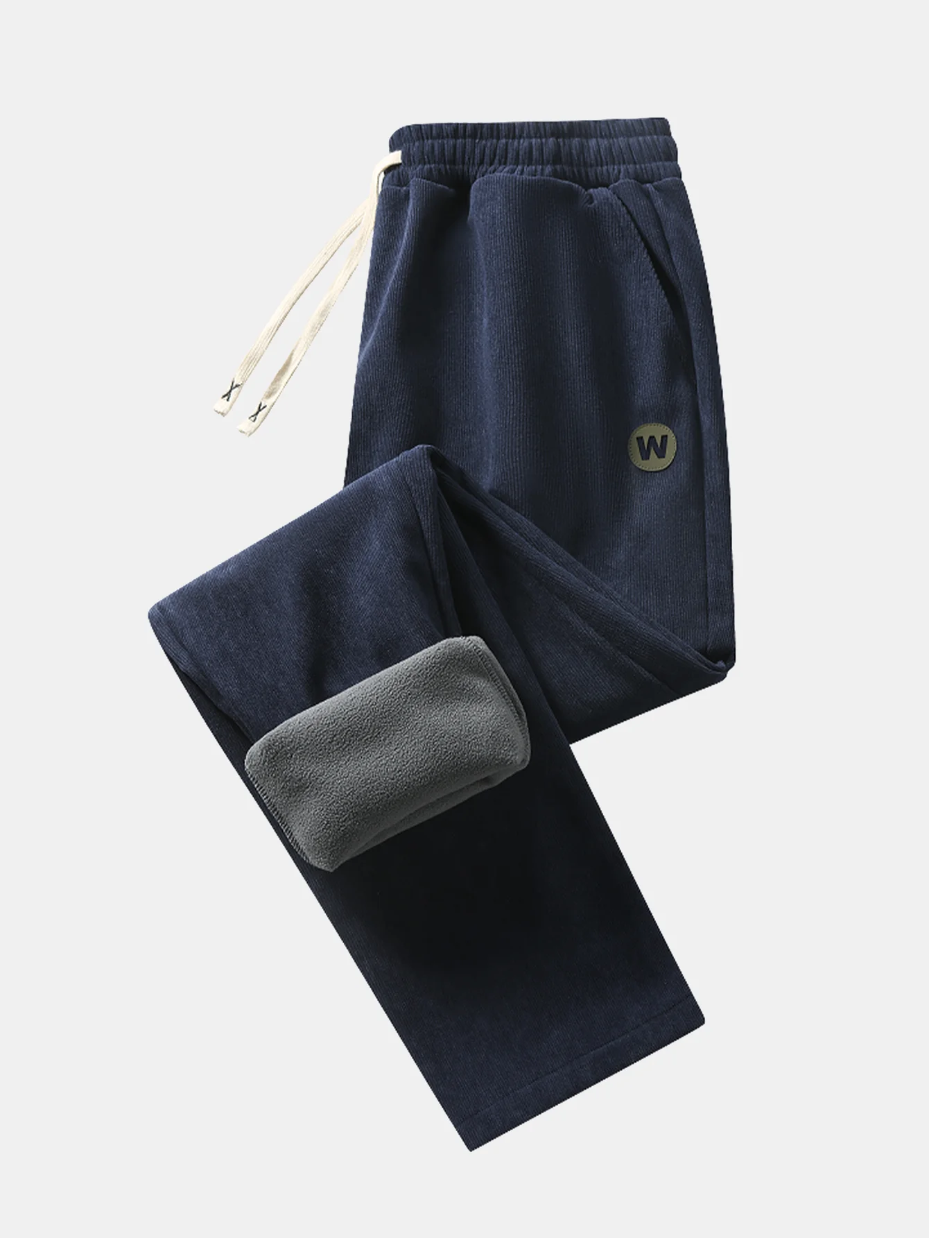 Teddy Fleece Lined Straight Leg Corduroy Pants - Image 5