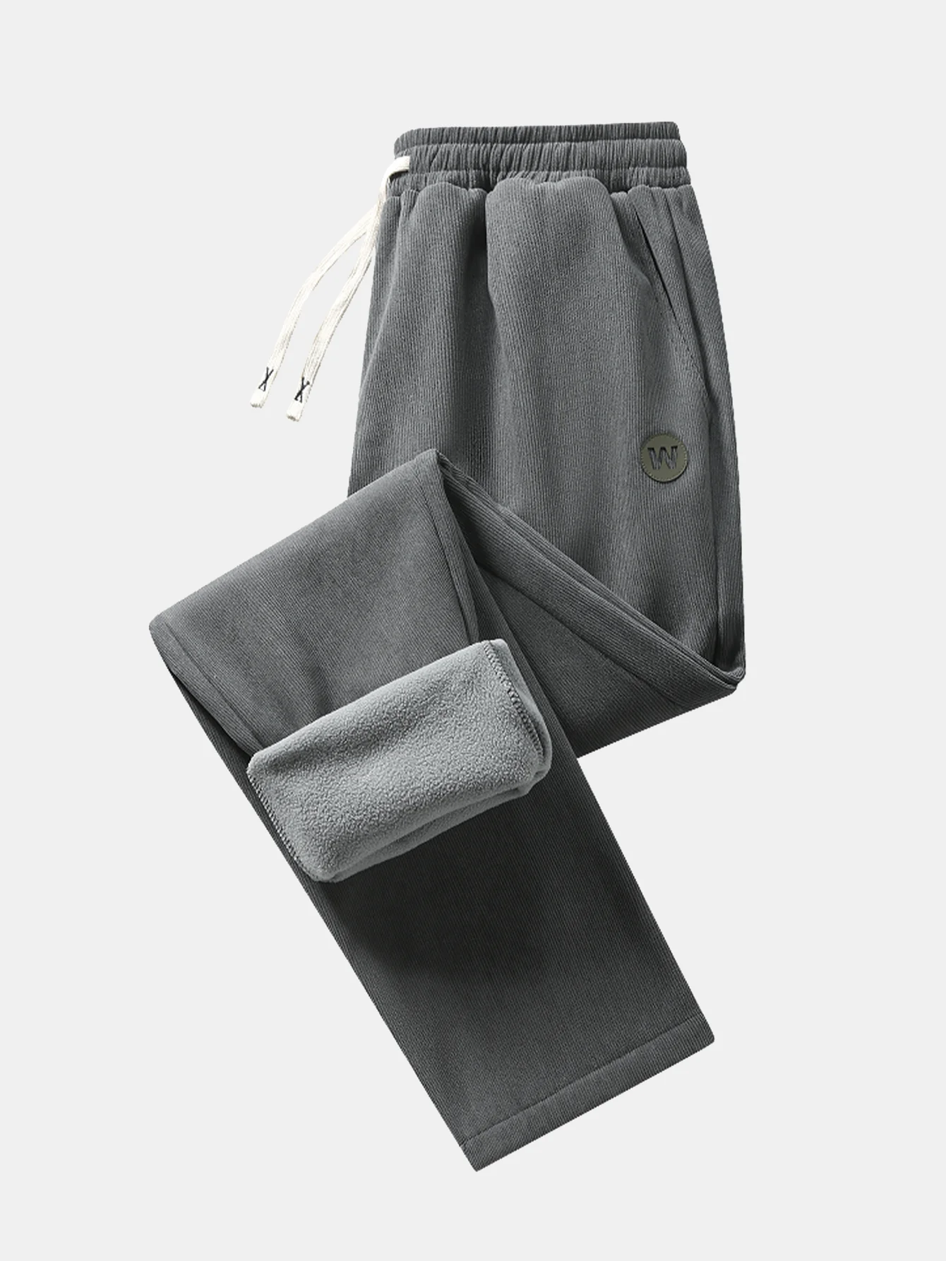 Teddy Fleece Lined Straight Leg Corduroy Pants - Image 7