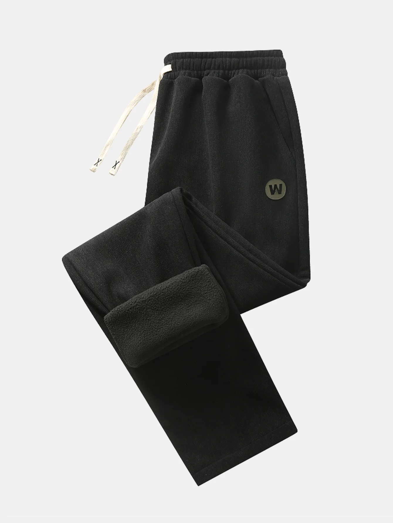 Teddy Fleece Lined Straight Leg Corduroy Pants - Image 3