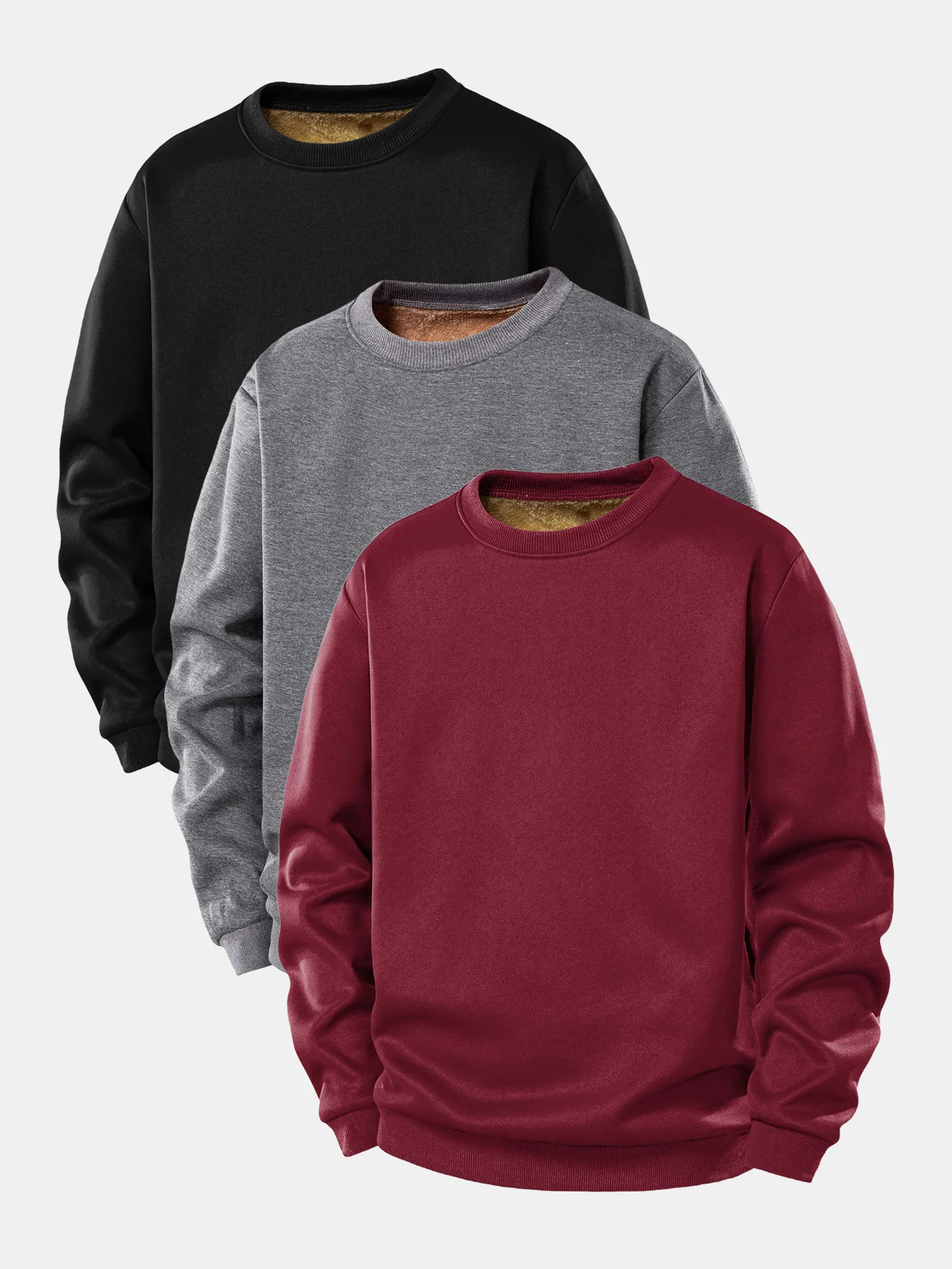 3 Stück Teddy-Fleece-gefüttertes Sweatshirt - Image 3