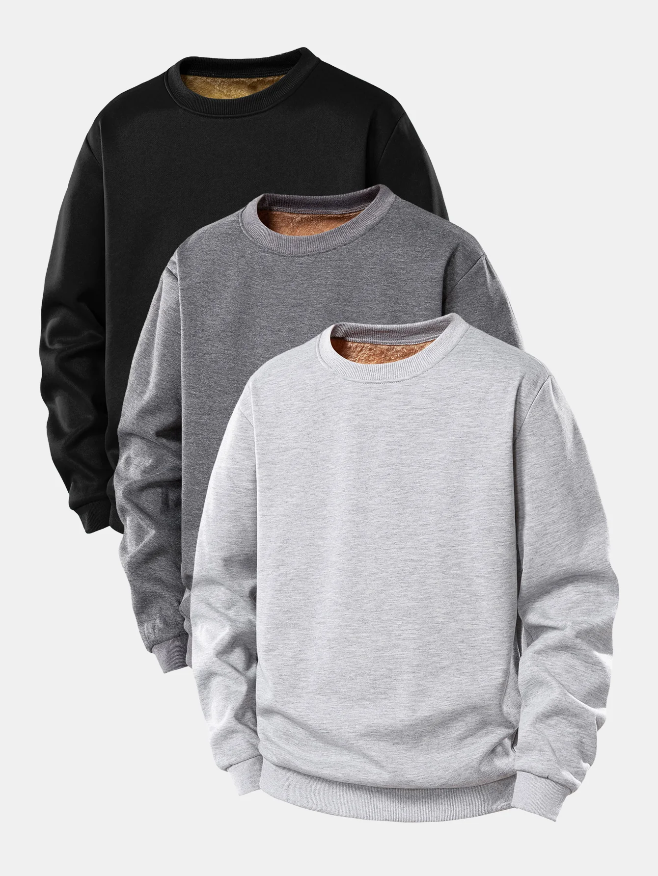 3 Stück Teddy-Fleece-gefüttertes Sweatshirt - Image 4