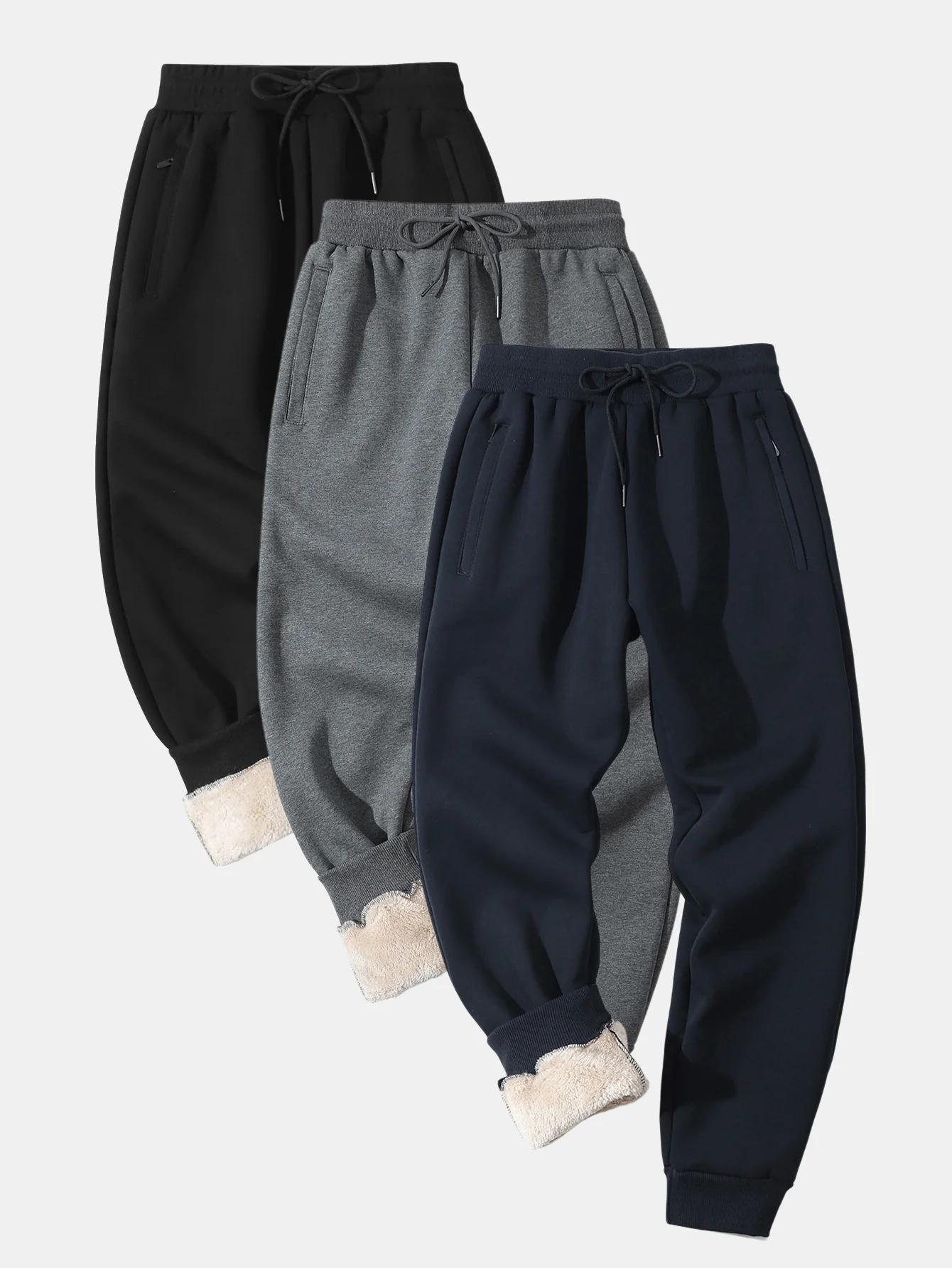 3 Pieces Teddy Lined Jogger Pants - Image 2