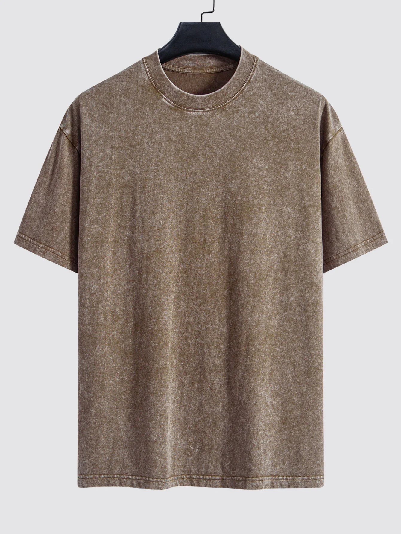Basic gewaschenes, distressed Drop-Shoulder Oversize T-Shirt - Image 4