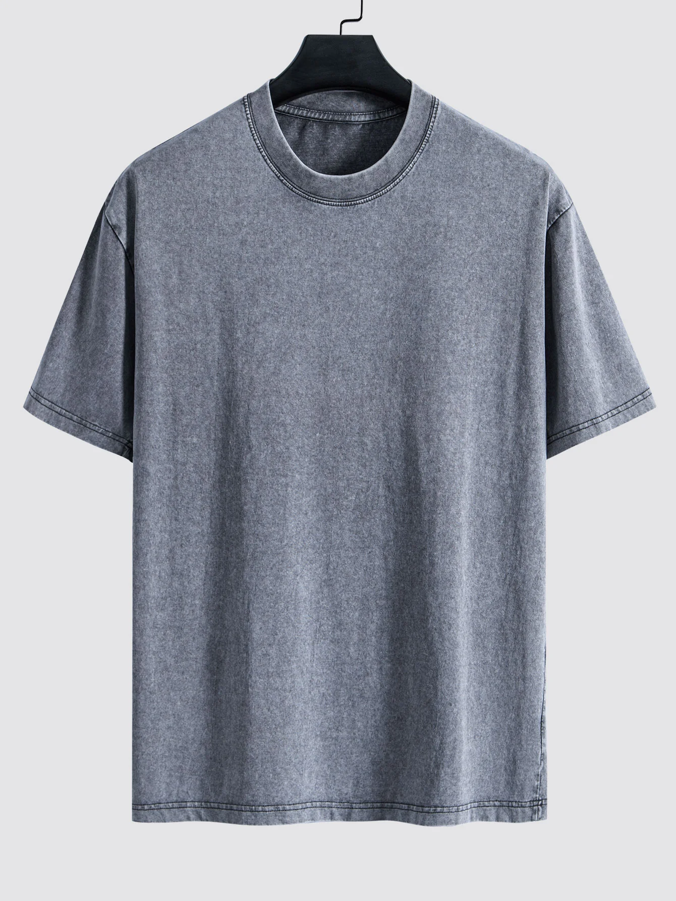 Basic gewaschenes, distressed Drop-Shoulder Oversize T-Shirt - Image 2