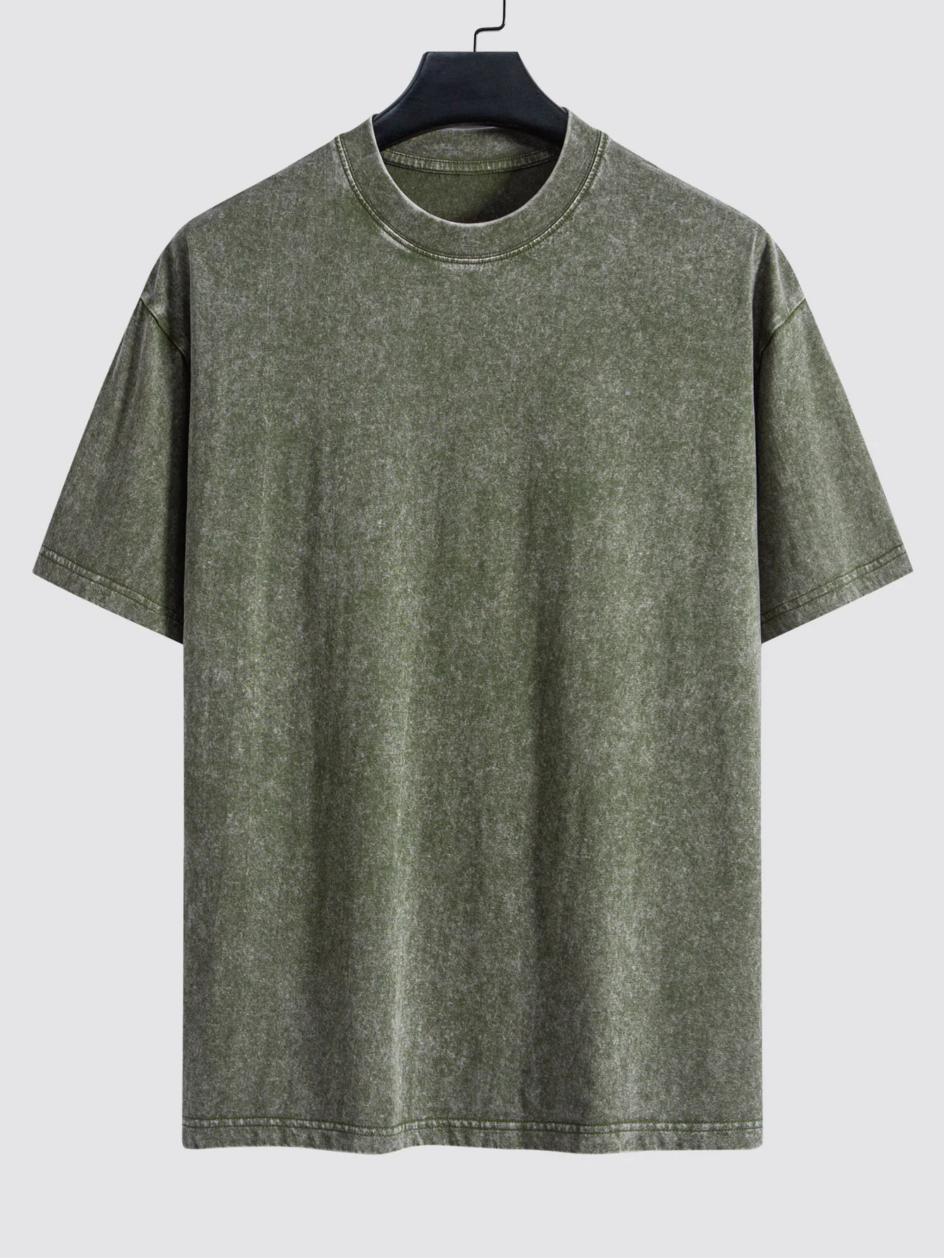 Basic gewaschenes, distressed Drop-Shoulder Oversize T-Shirt - Image 3