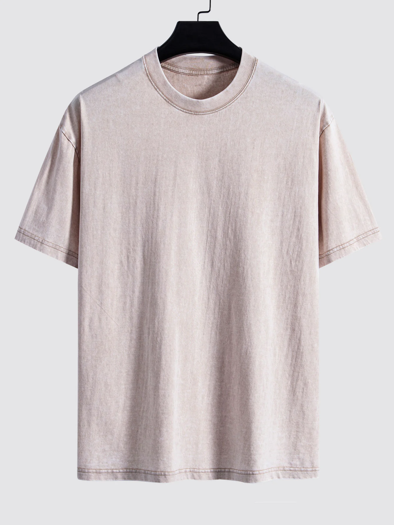 Basic gewaschenes, distressed Drop-Shoulder Oversize T-Shirt - Image 5