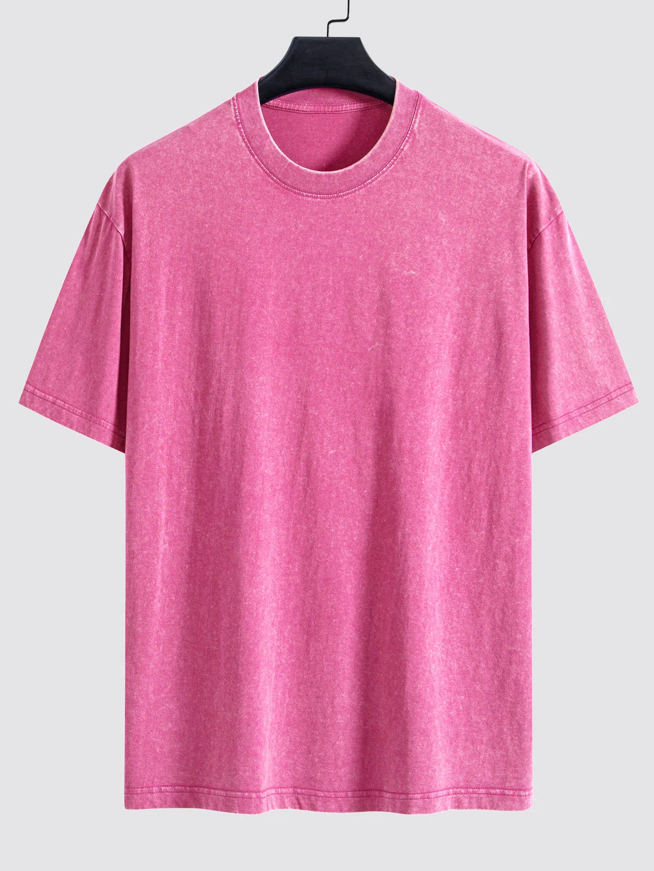 Basic gewaschenes, distressed Drop-Shoulder Oversize T-Shirt - Image 7