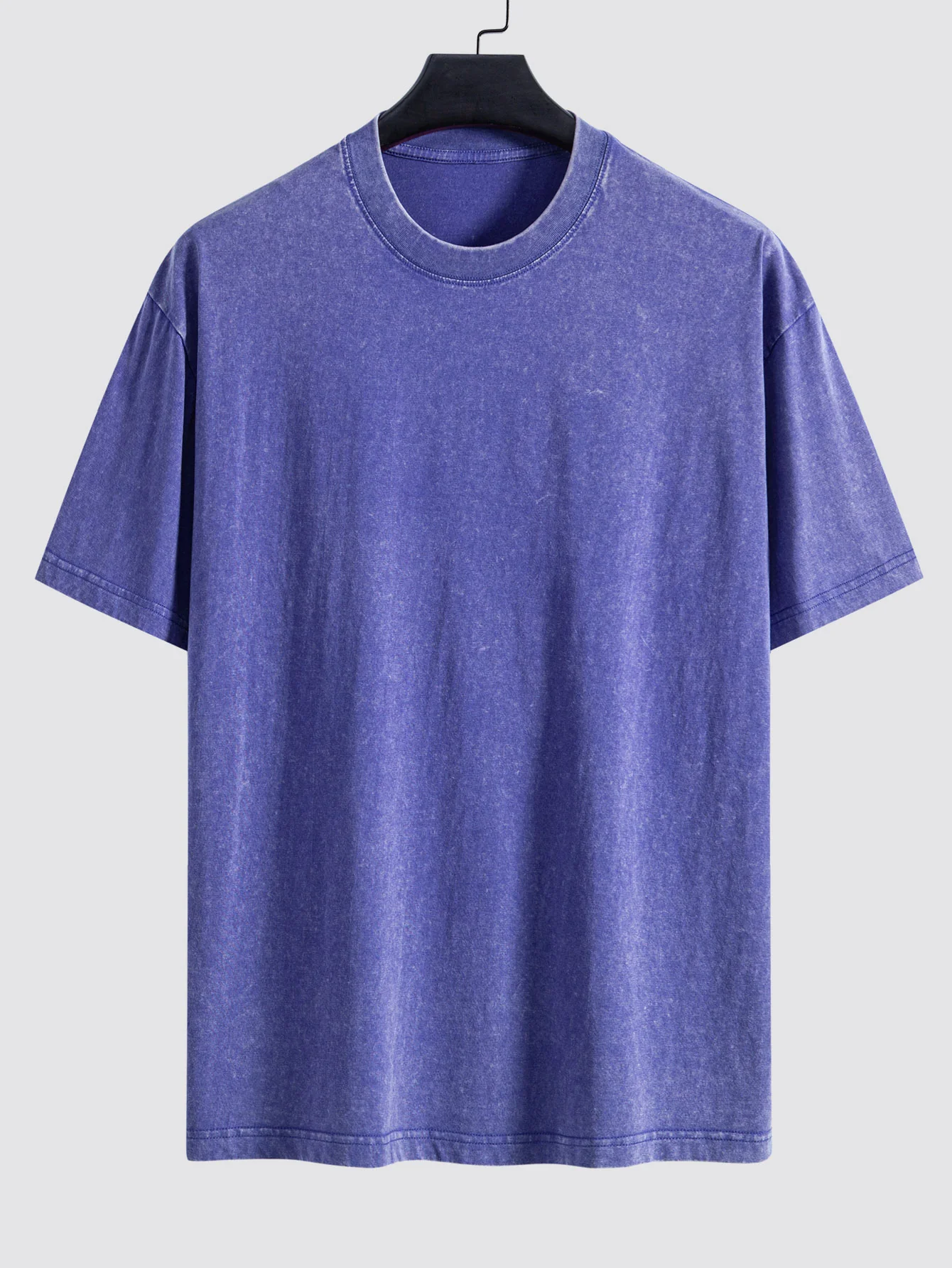 Basic gewaschenes, distressed Drop-Shoulder Oversize T-Shirt - Image 8
