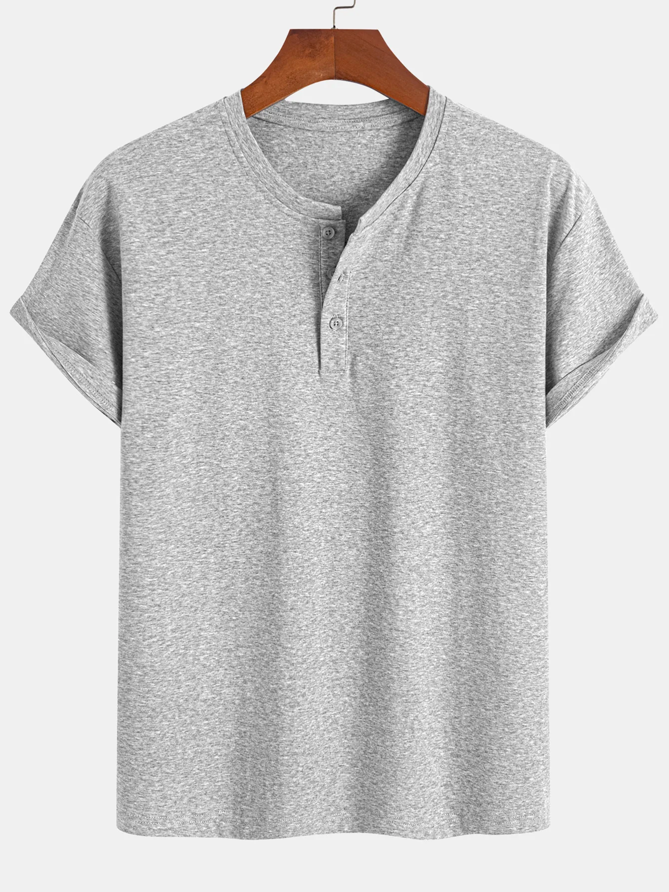 Baumwoll-Henley-T-Shirt