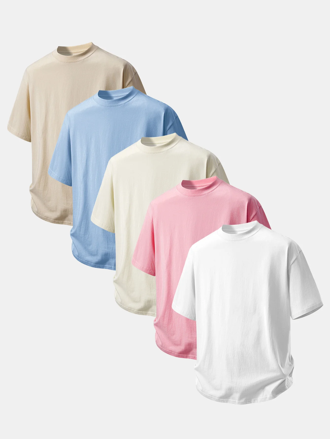 5 Pieces Relax Fit Cotton T-Shirt - Image 2