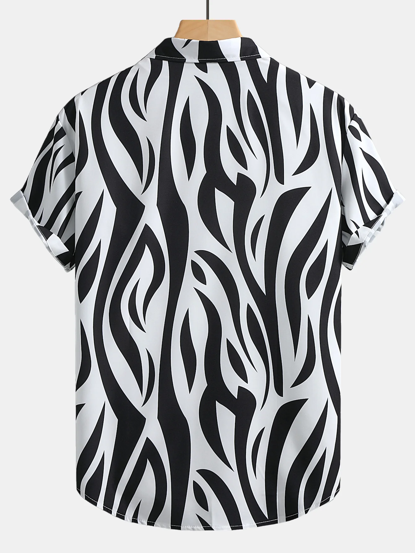 Abstract Print Button Up Shirt & Swim Shorts - Image 4