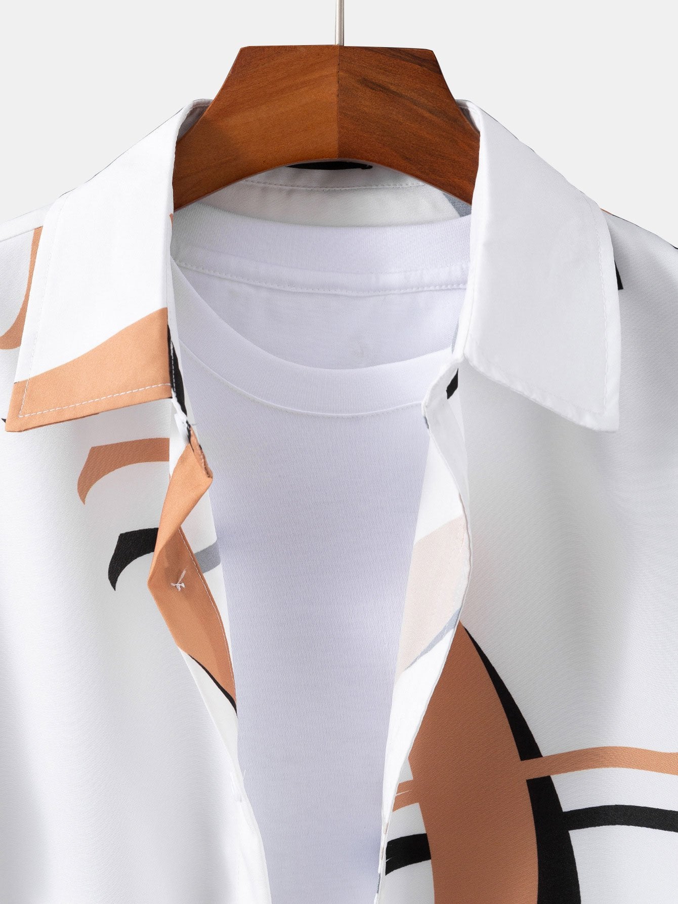 Abstrakte Druck Knopf-Down Hemd #Zufälliges Muster Design# - Image 3