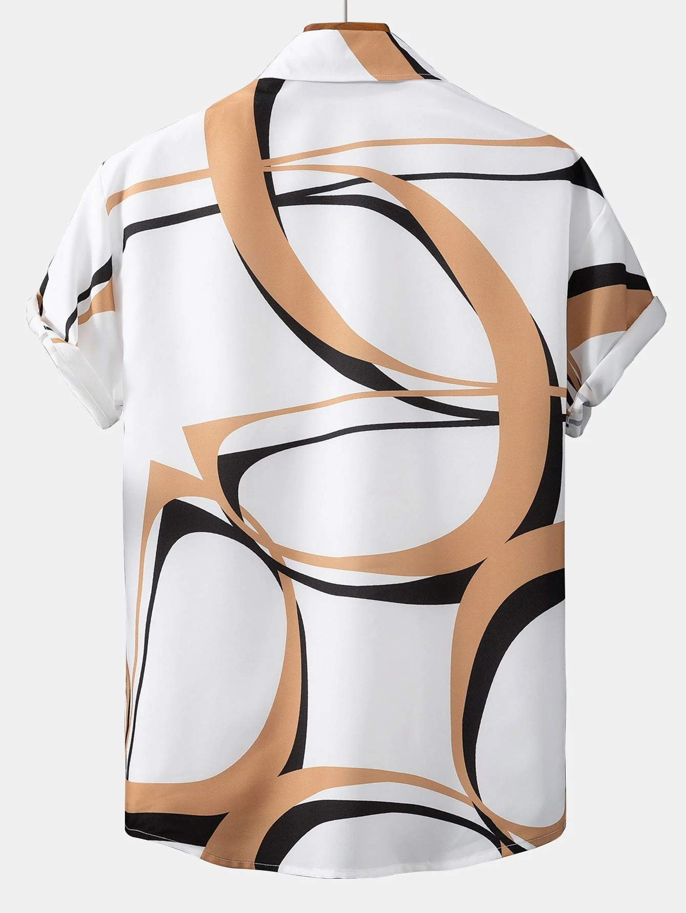 Abstrakte Druck Hemd mit Knopfleiste #Zufälliges Muster Design# & Badehose - Image 4