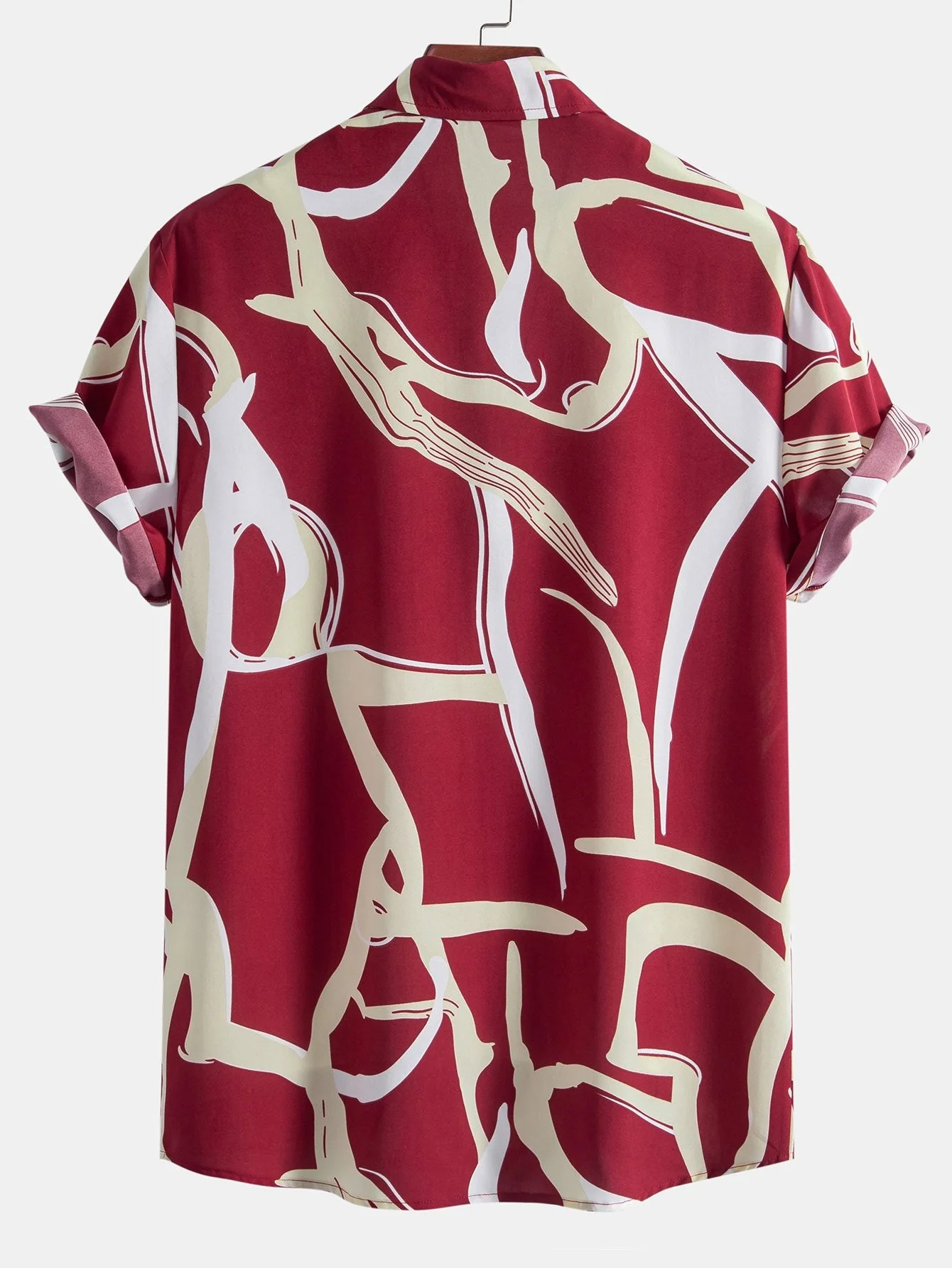 Abstrakte Druck Hemd mit Knopfleiste & Badehose - Image 10