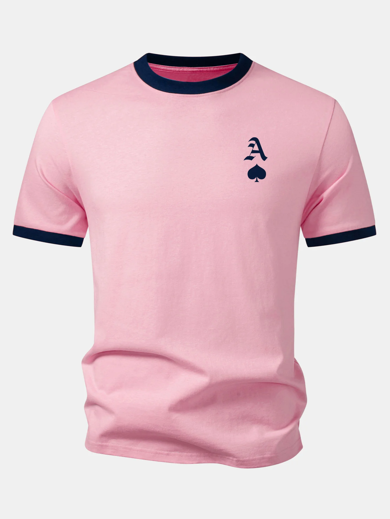 Ace Of Spades Print Contrast Ringer T-Shirt - Image 5