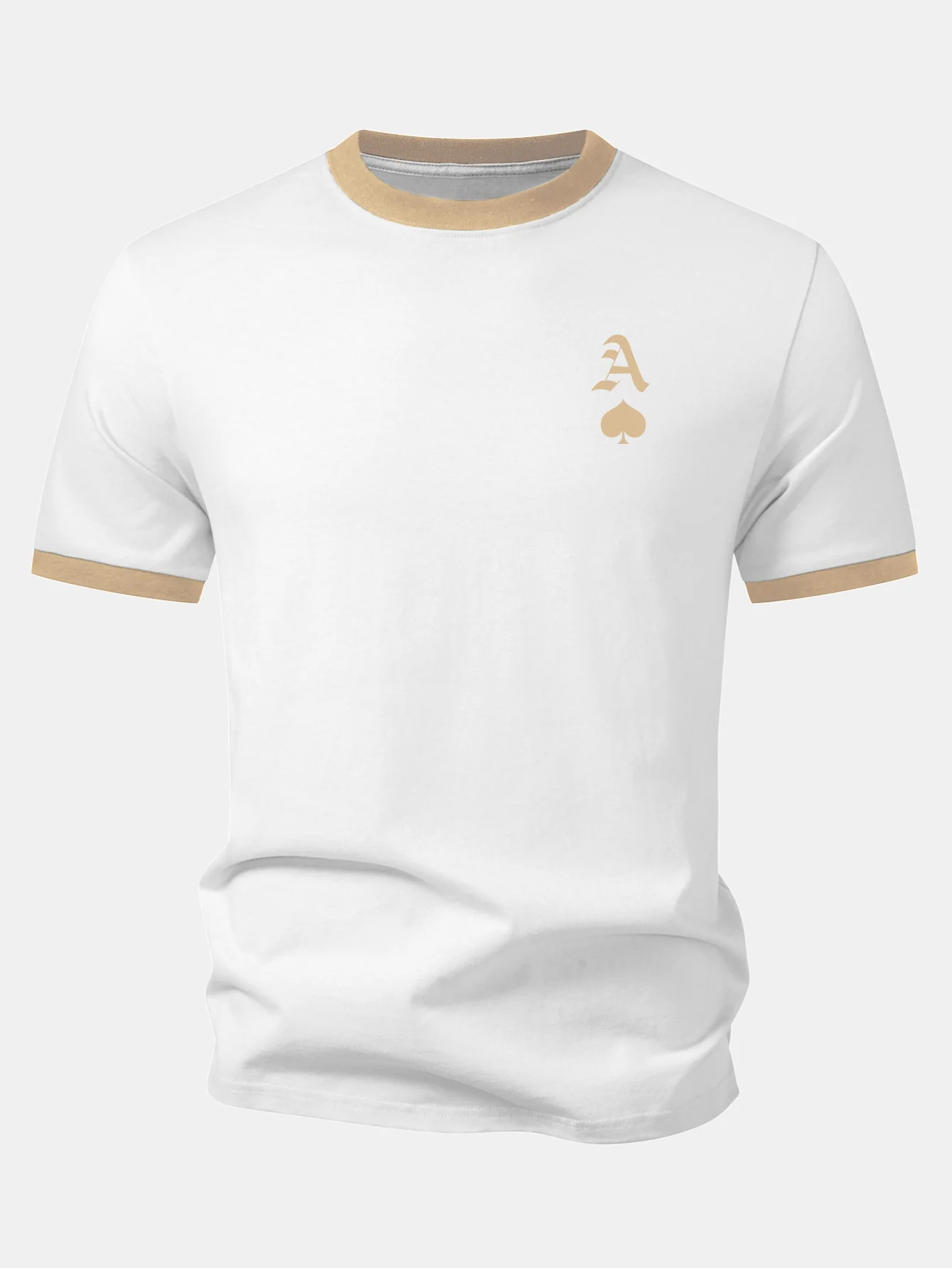 Ace Of Spades Print Contrast Ringer T-Shirt - Image 4