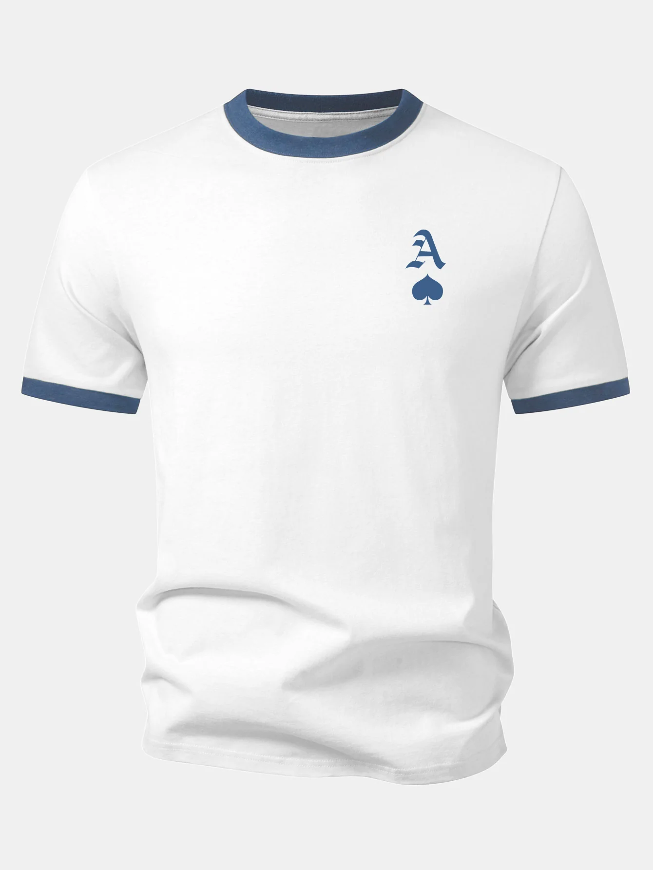 Ace Of Spades Print Contrast Ringer T-Shirt - Image 7