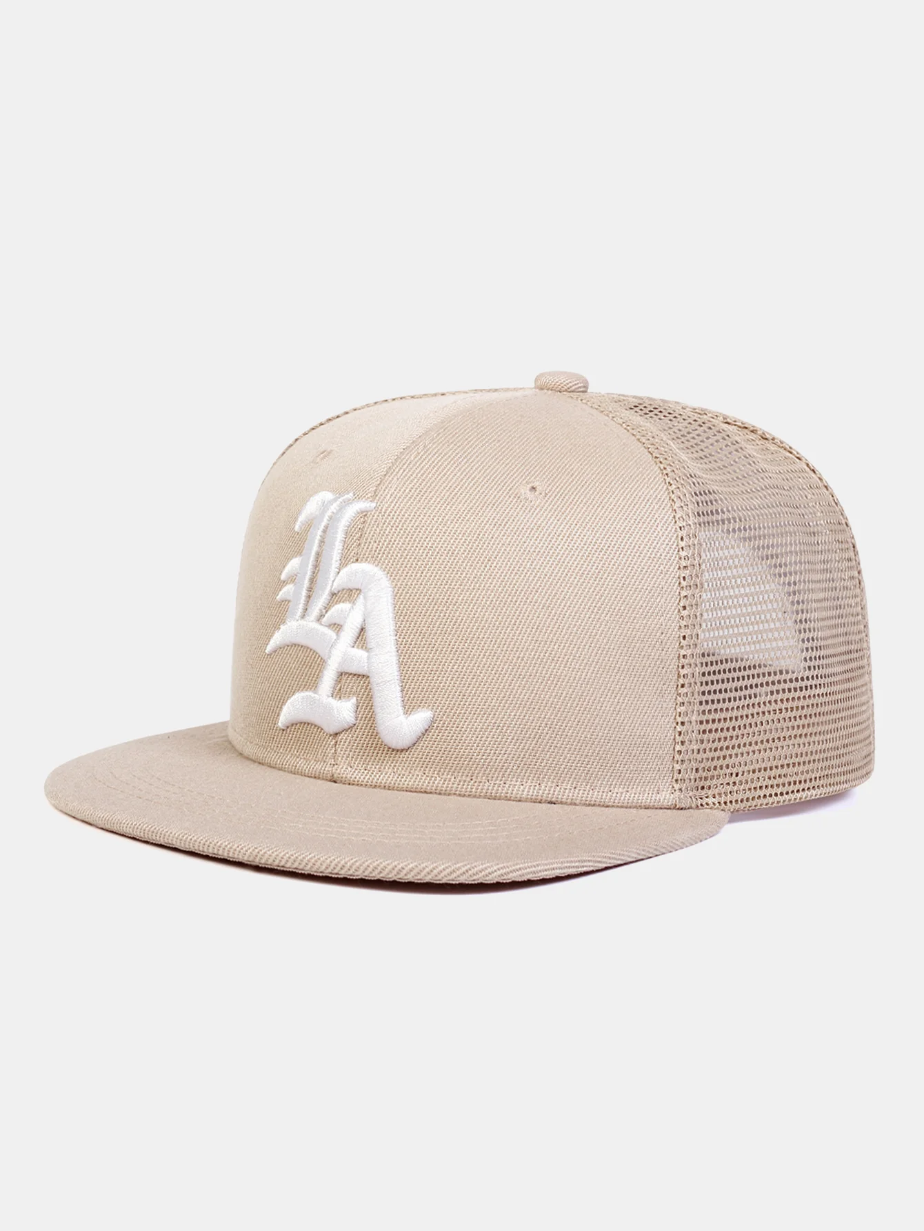 Adjustable Truck Driver Hat With LA Letter Embroidery - Image 3