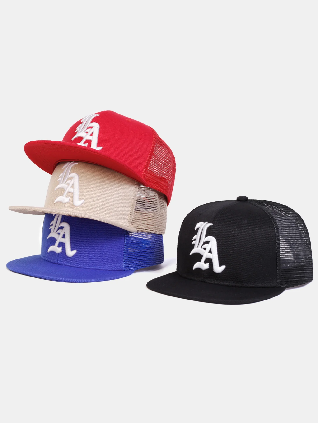 Adjustable Truck Driver Hat With LA Letter Embroidery - Image 7