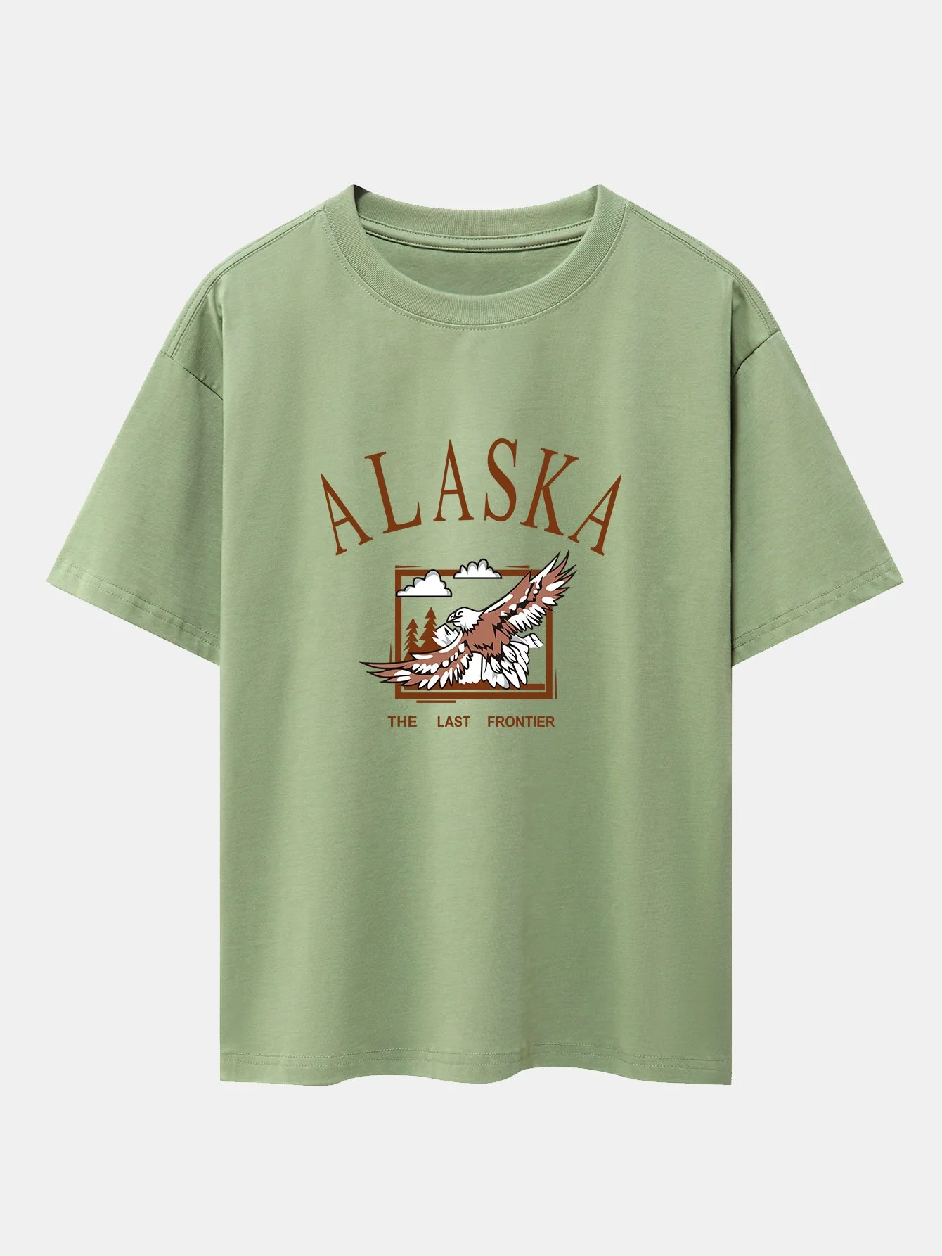 Alaskan Eagle Print Schwergewicht Übergröße T-Shirt - Image 2