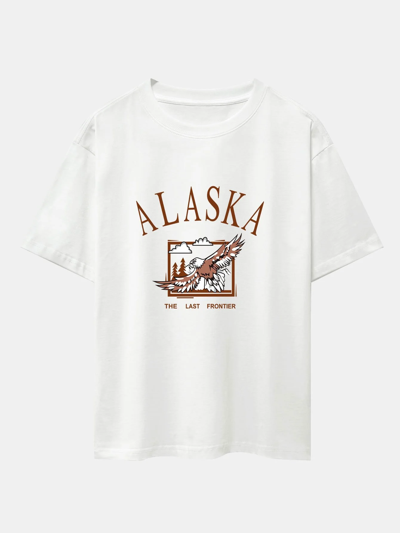 Alaskan Eagle Print Schwergewicht Übergröße T-Shirt - Image 3