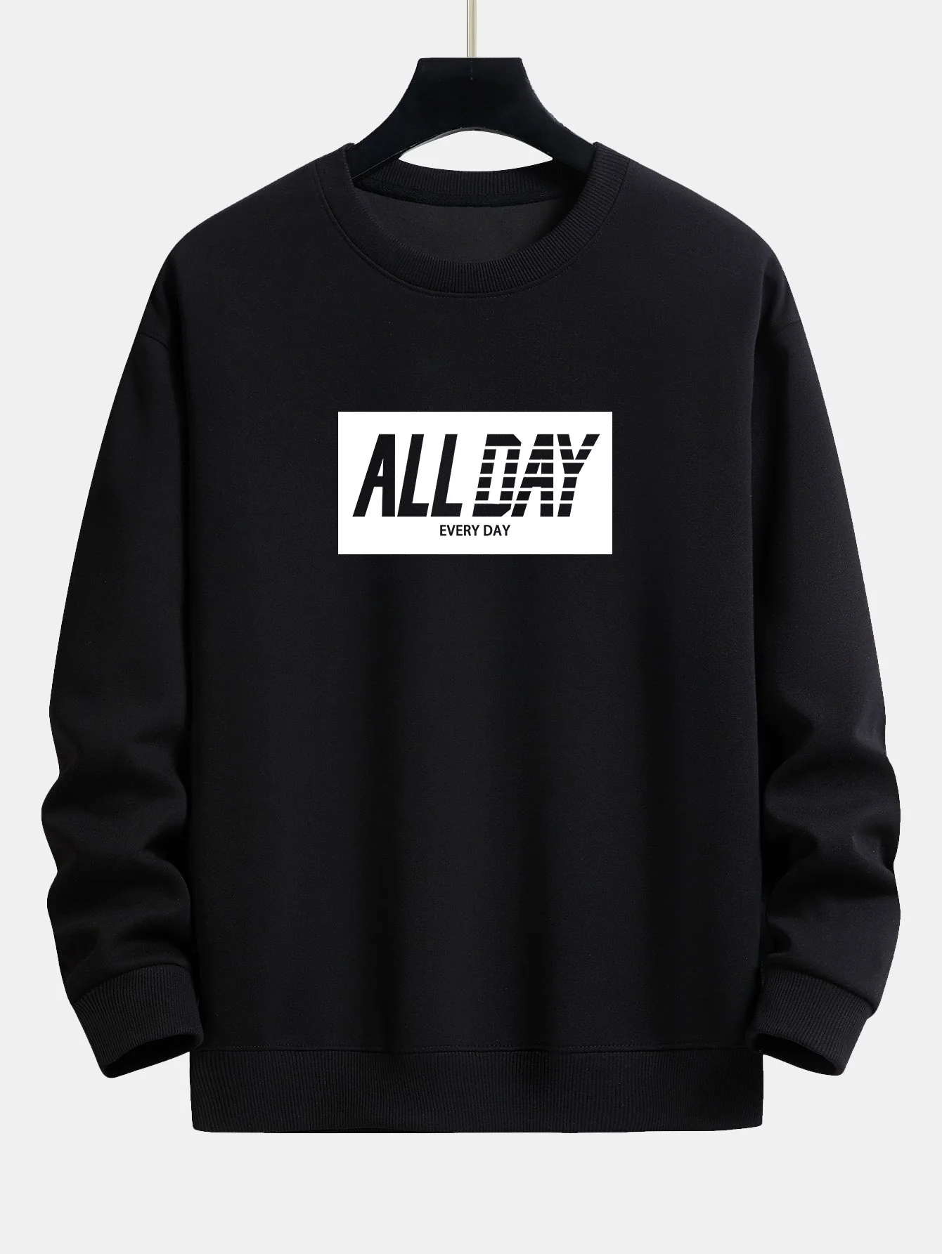 All Day Slogan Print Relax Fit Sweatshirt - Image 2