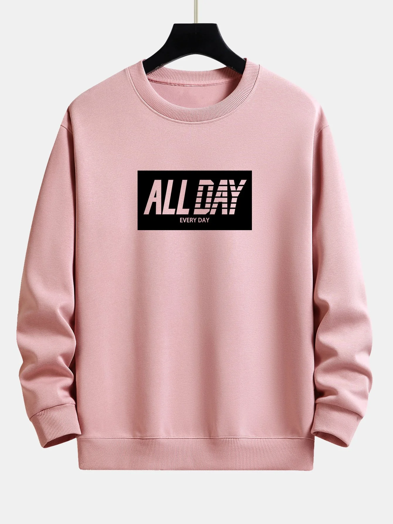 All Day Slogan Print Relax Fit Sweatshirt - Image 3