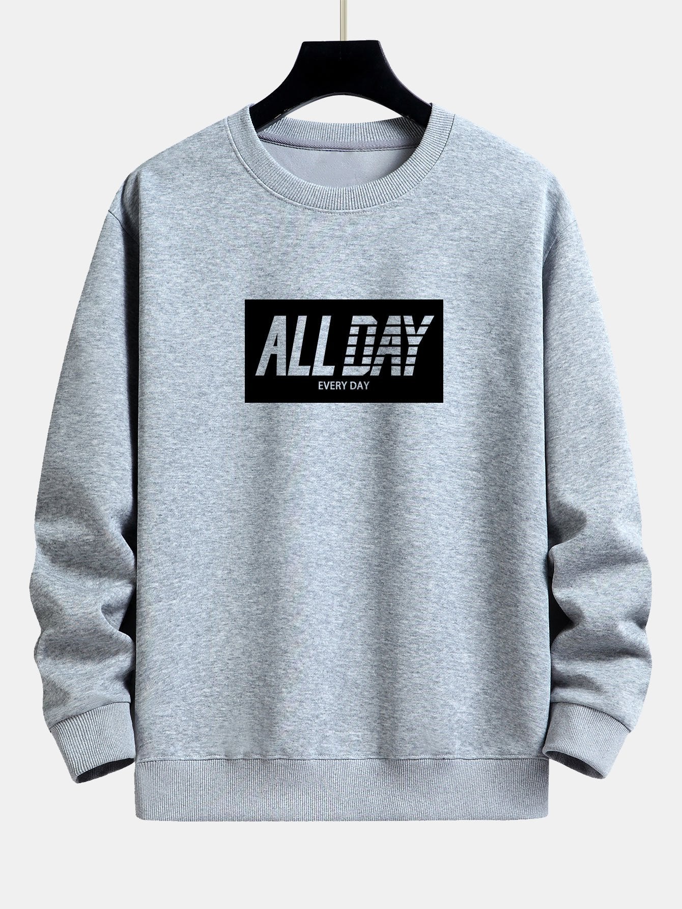 All Day Slogan Print Relax Fit Sweatshirt - Image 5