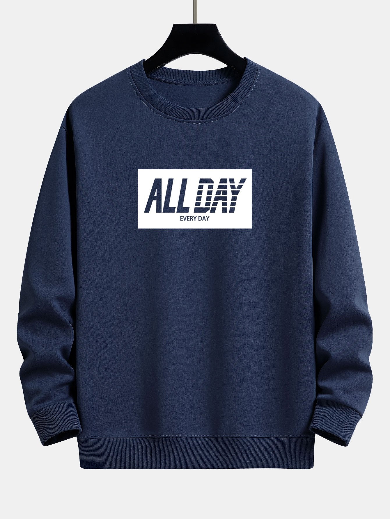 All Day Slogan Print Relax Fit Sweatshirt - Image 6