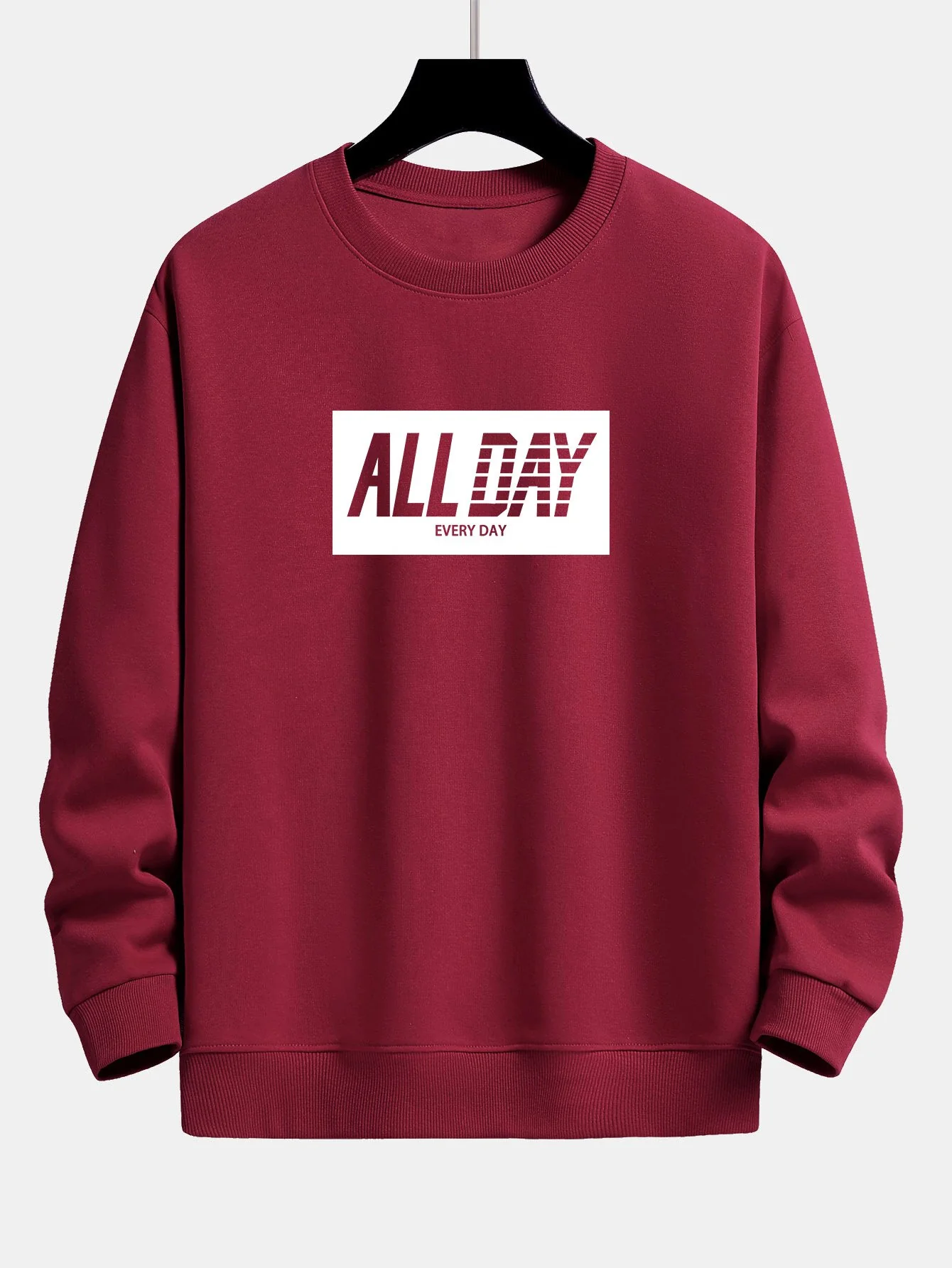 All Day Slogan Print Relax Fit Sweatshirt - Image 7