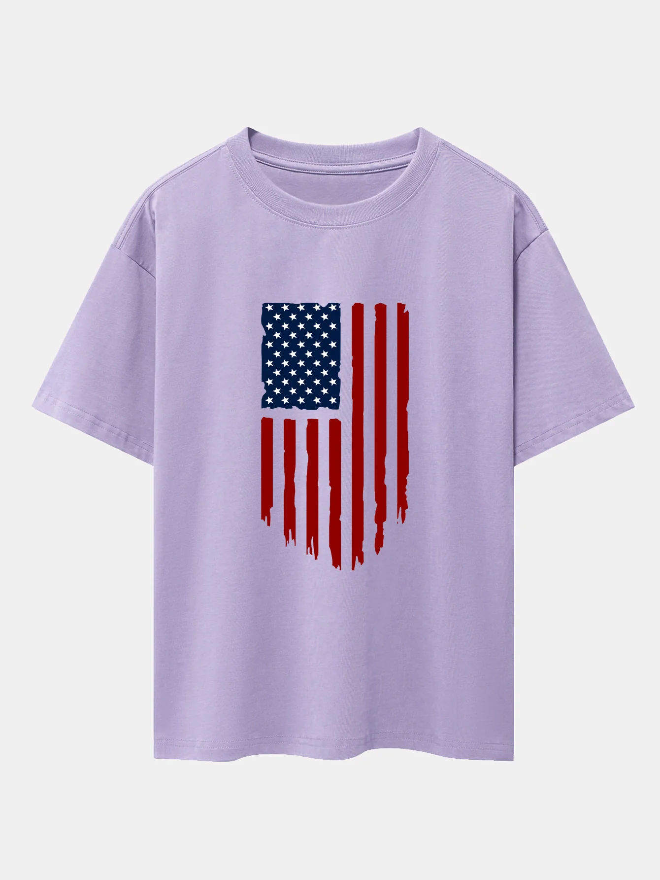 Oversize-T-Shirt mit amerikanischem Flaggen-Print und überschnittenen Schultern - Image 15