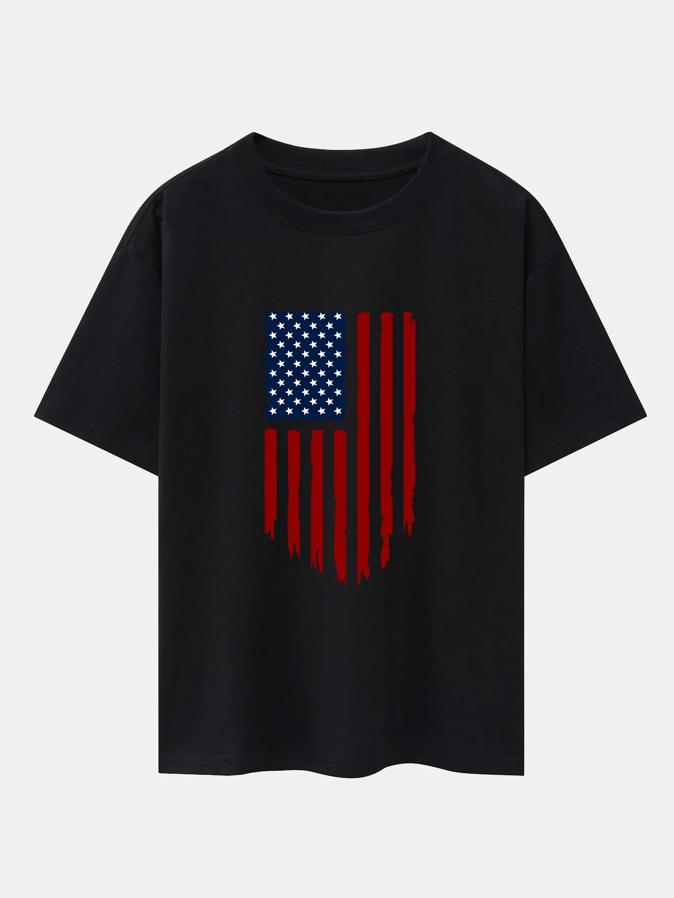 Oversize-T-Shirt mit amerikanischem Flaggen-Print und überschnittenen Schultern - Image 8