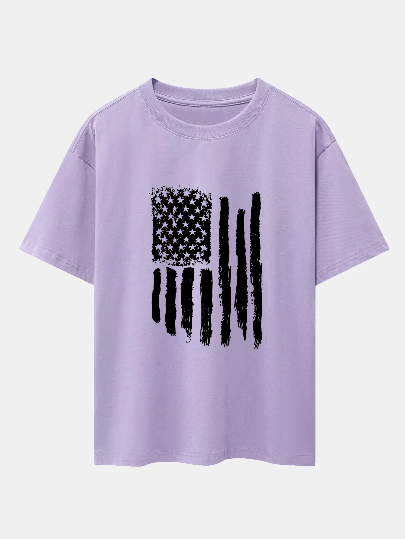 Oversize-T-Shirt mit amerikanischem Flaggen-Print und überschnittenen Schultern - Image 15
