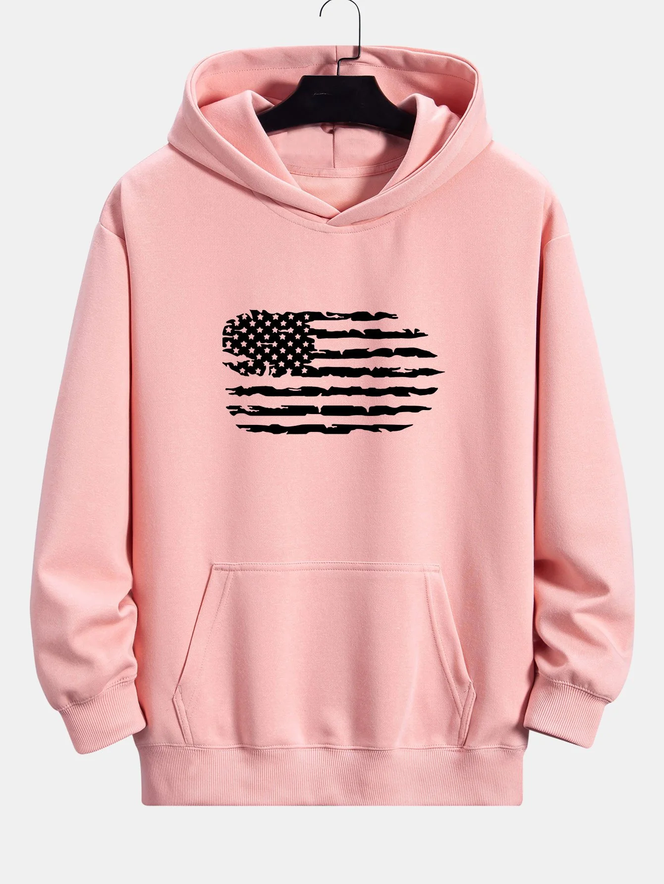 Amerikanische Flagge Druck Relax Fit Hoodie - Image 3